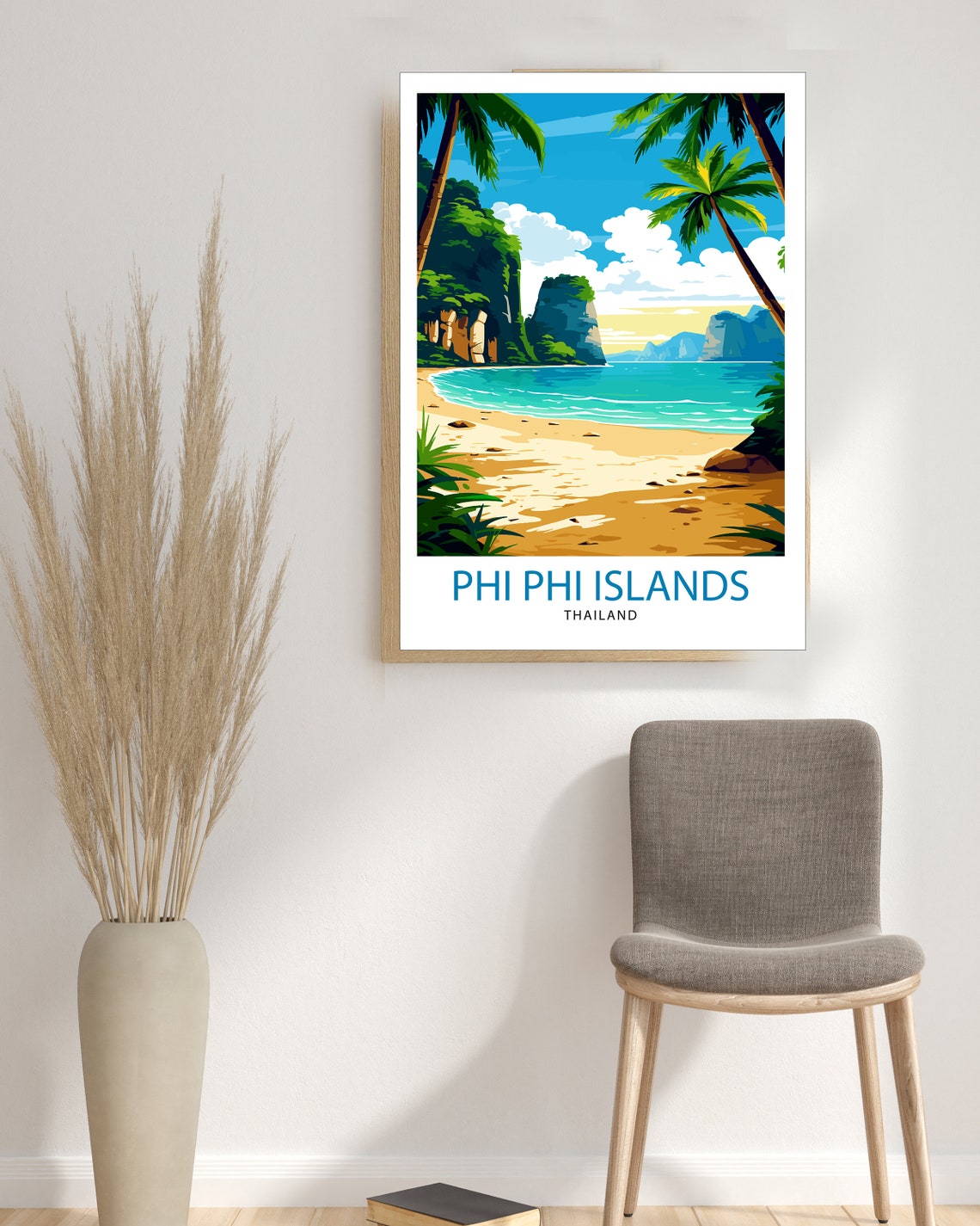 Phi Phi Islands Thailand Tropical Beach Vintage Travel Poster - Image 3