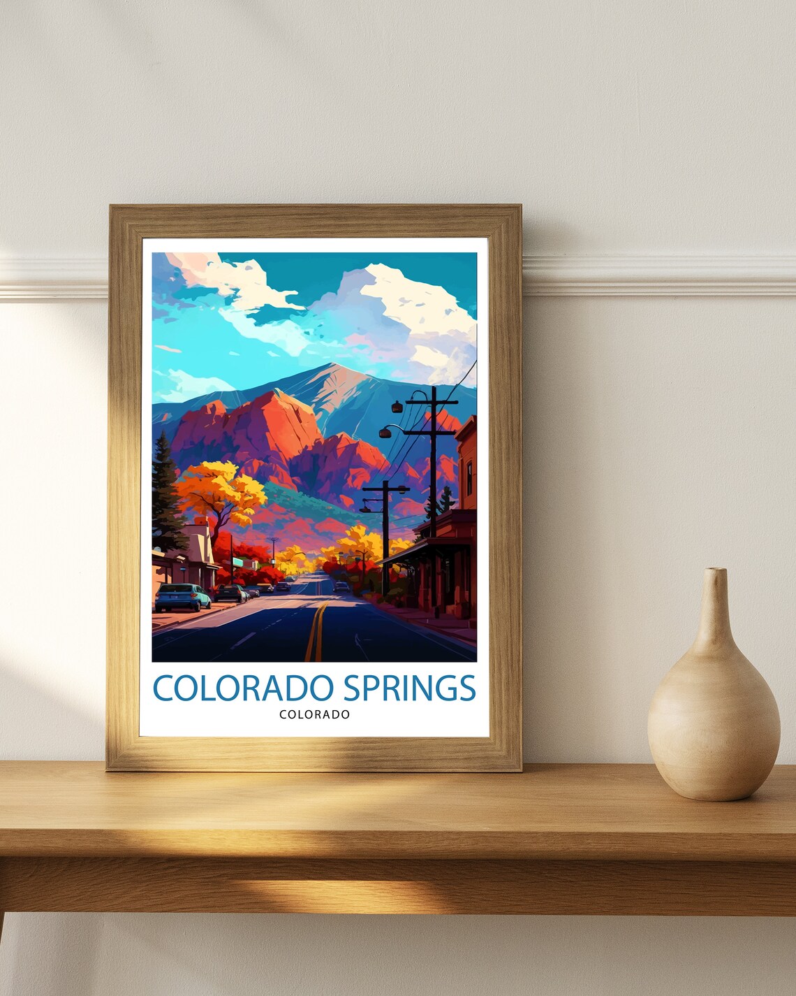 Colorado Springs Arizona Travel Poster, Wall Art - Image 3