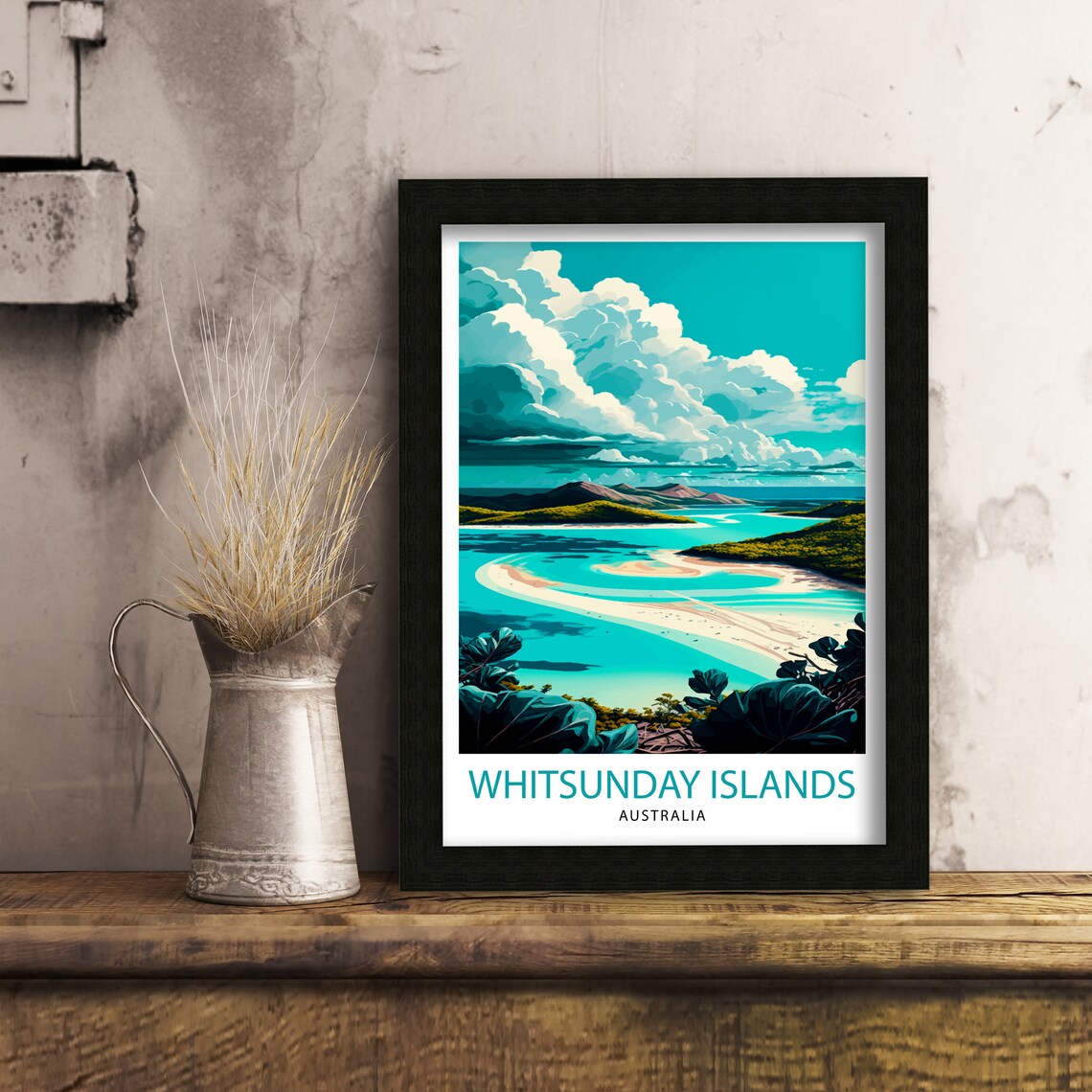 Whitsunday Australia Travel Poster, Australian Illustration - Image 2
