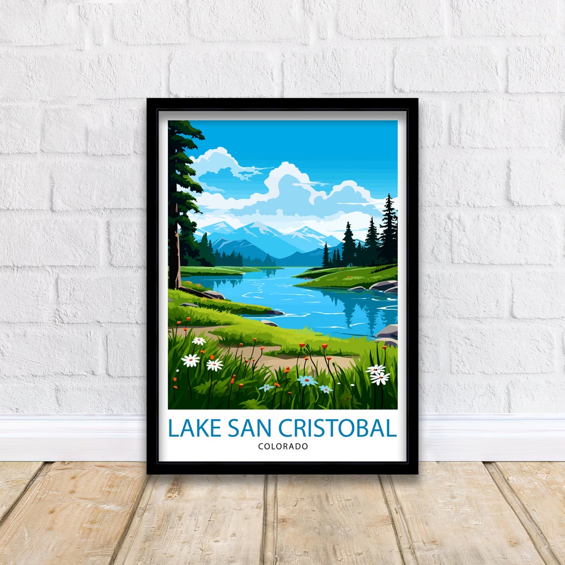 Lake San Cristobal Wildflowers Pine Shores Alpine Colorado Poster - Image 2