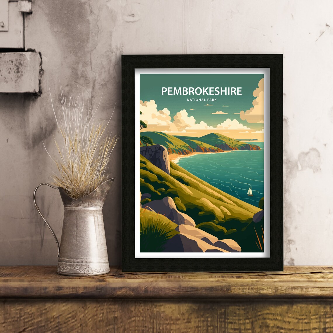 Pembrokeshire National Park Wales Coastal Sunset Cliffs Travel Poster - Image 2