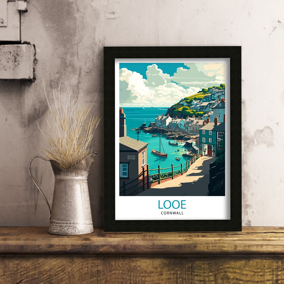 Looe Cornwall Travel Poster, Coastal Home Decor - Image 3