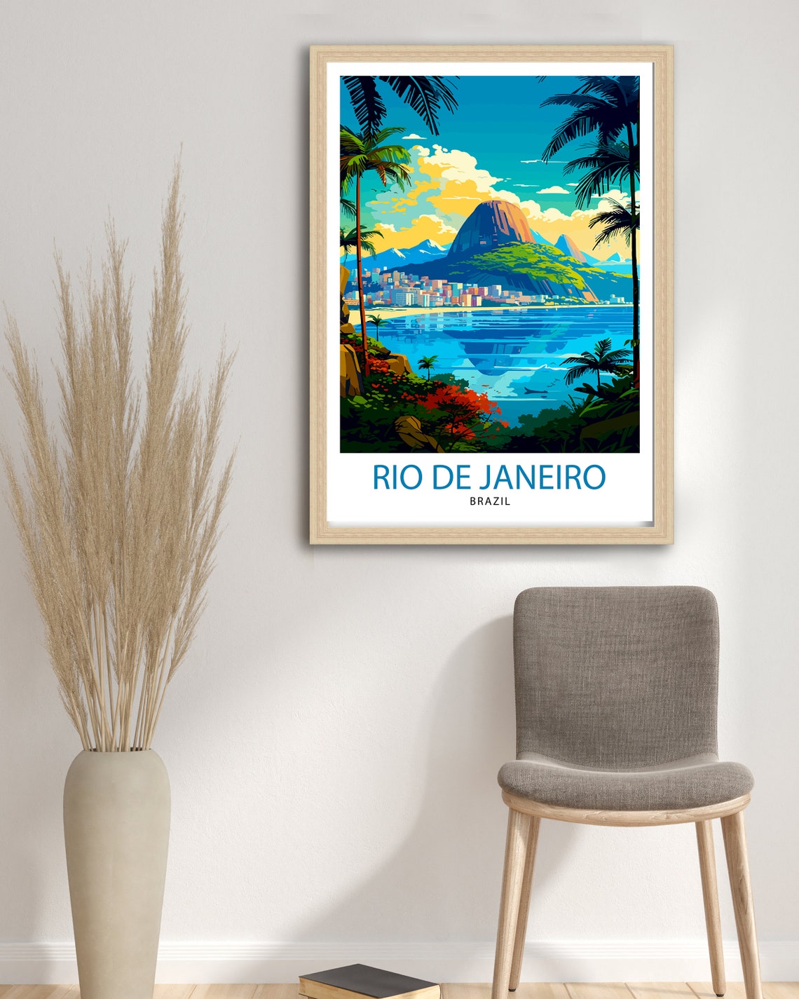 Rio de Janeiro Brazil Sugarloaf Mountain Beach Vintage Travel Poster - Image 2