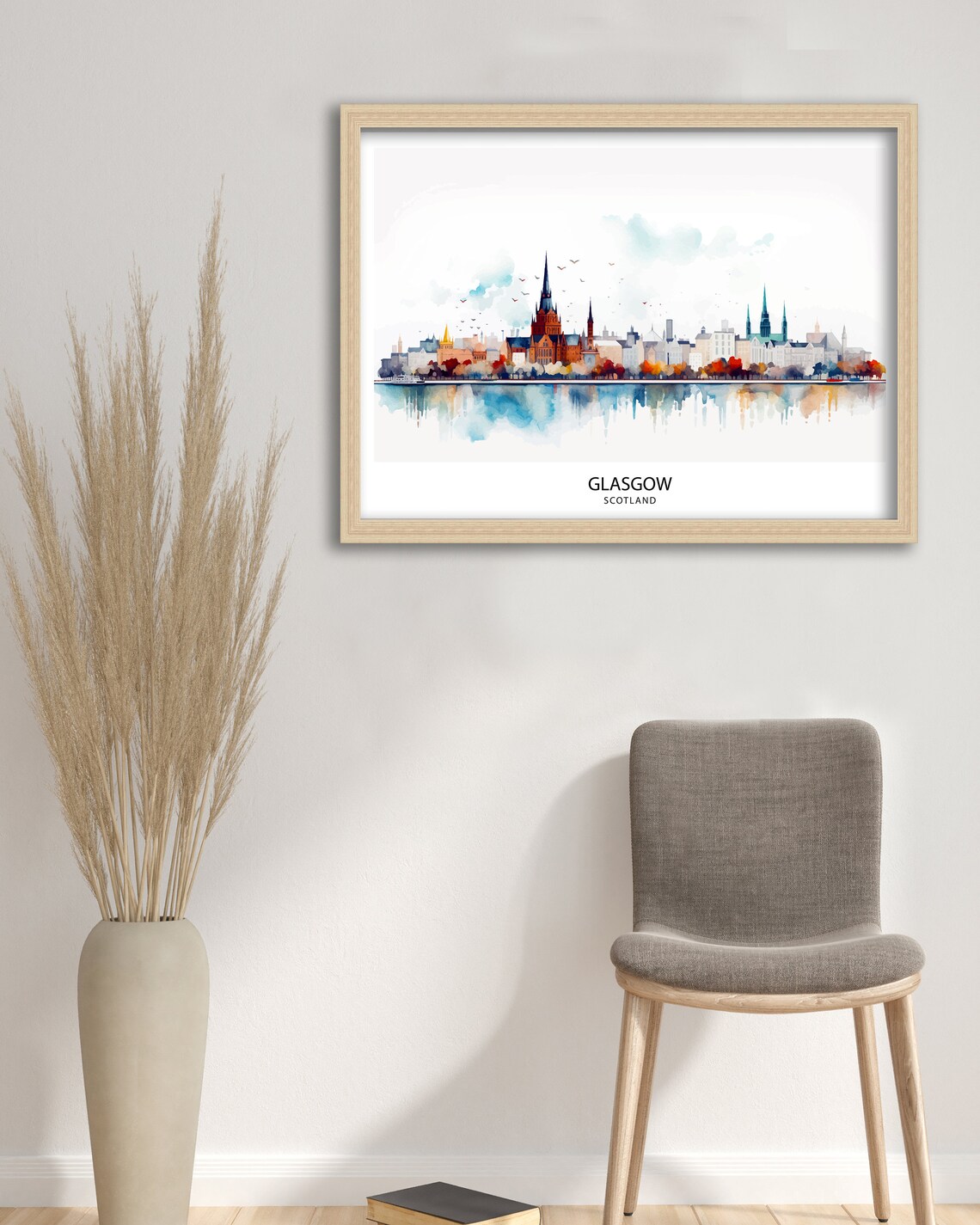 Glasgow Skyline Art Print, Scottish Cityscape Poster - Image 2