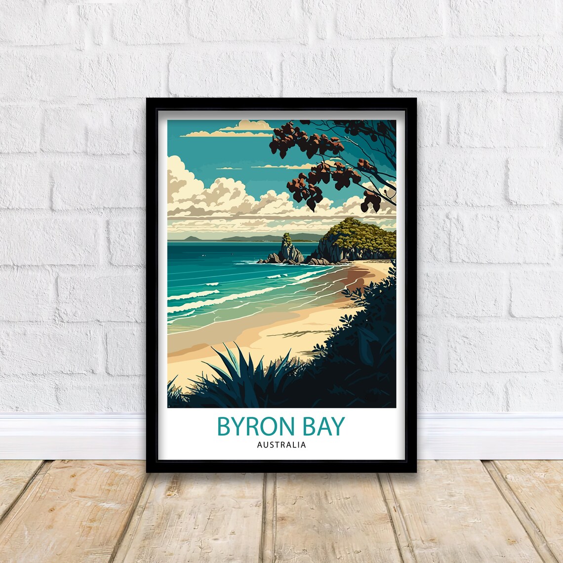 Byron Bay Australia Travel Poster, Home Living Decor - Image 2