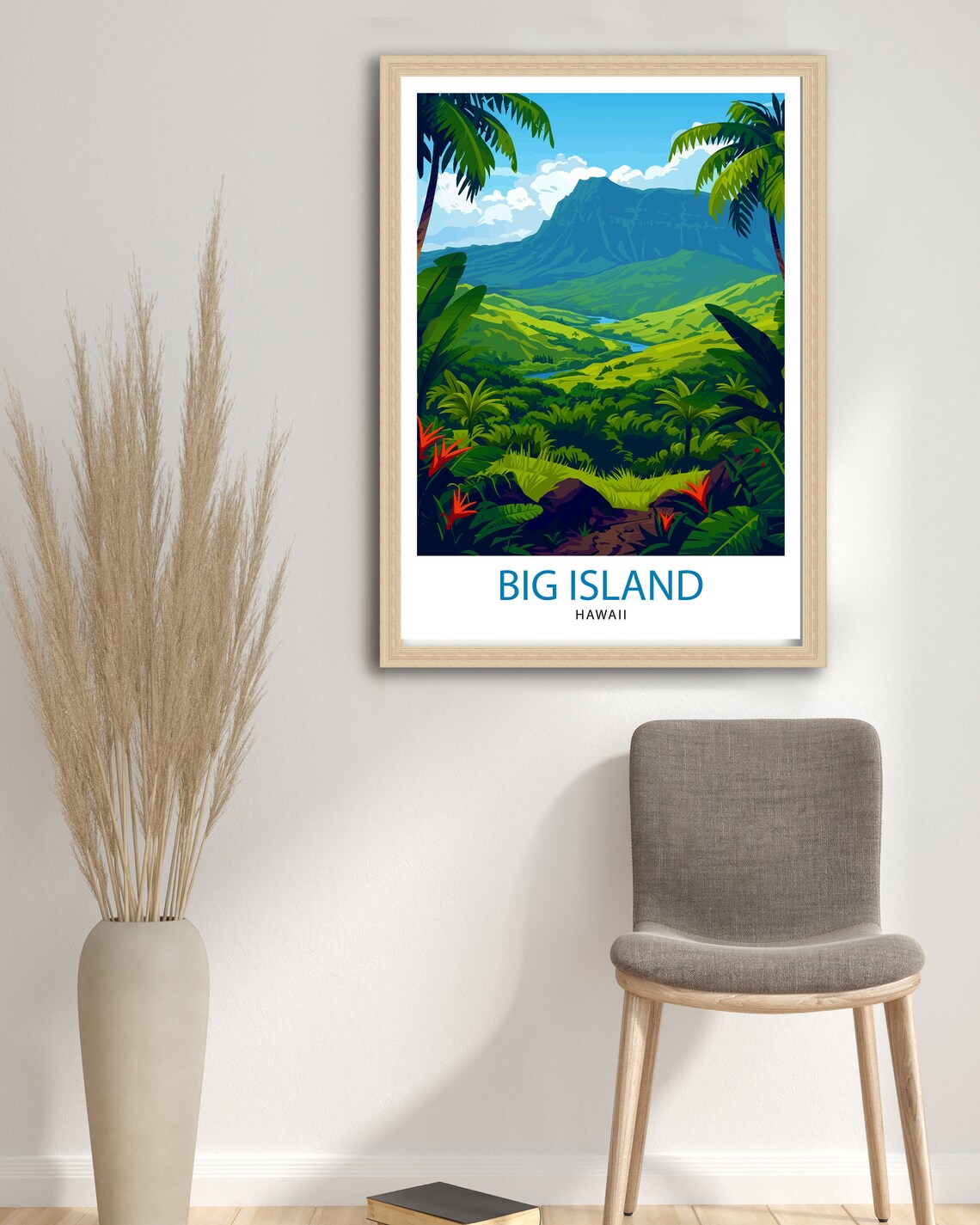 Big Island Hawaii Lush Green Valley Mountains Tropical Travel Poster - Image 2