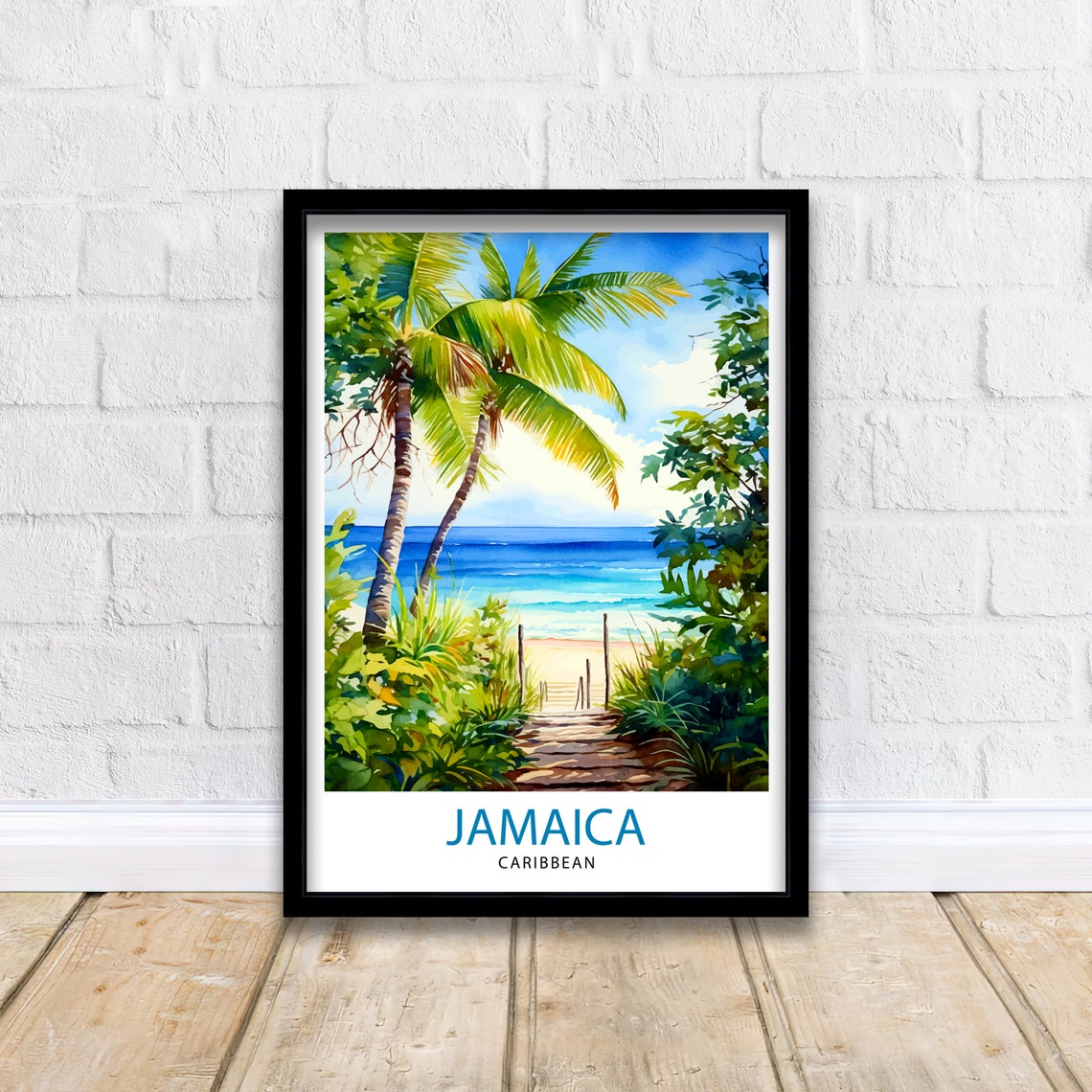 Jamaica Travel Print Jamaica Wall Art Jamaica Poster Jamaica Home Decor Jamaica Illustration Travel Poster Jamaica Gift Jamaica Wall - Image 2