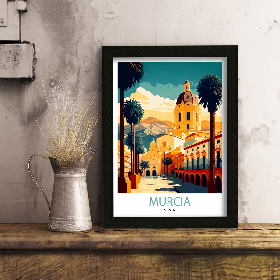 Murcia Spain Travel Poster, Illustration Art Print - Image 3