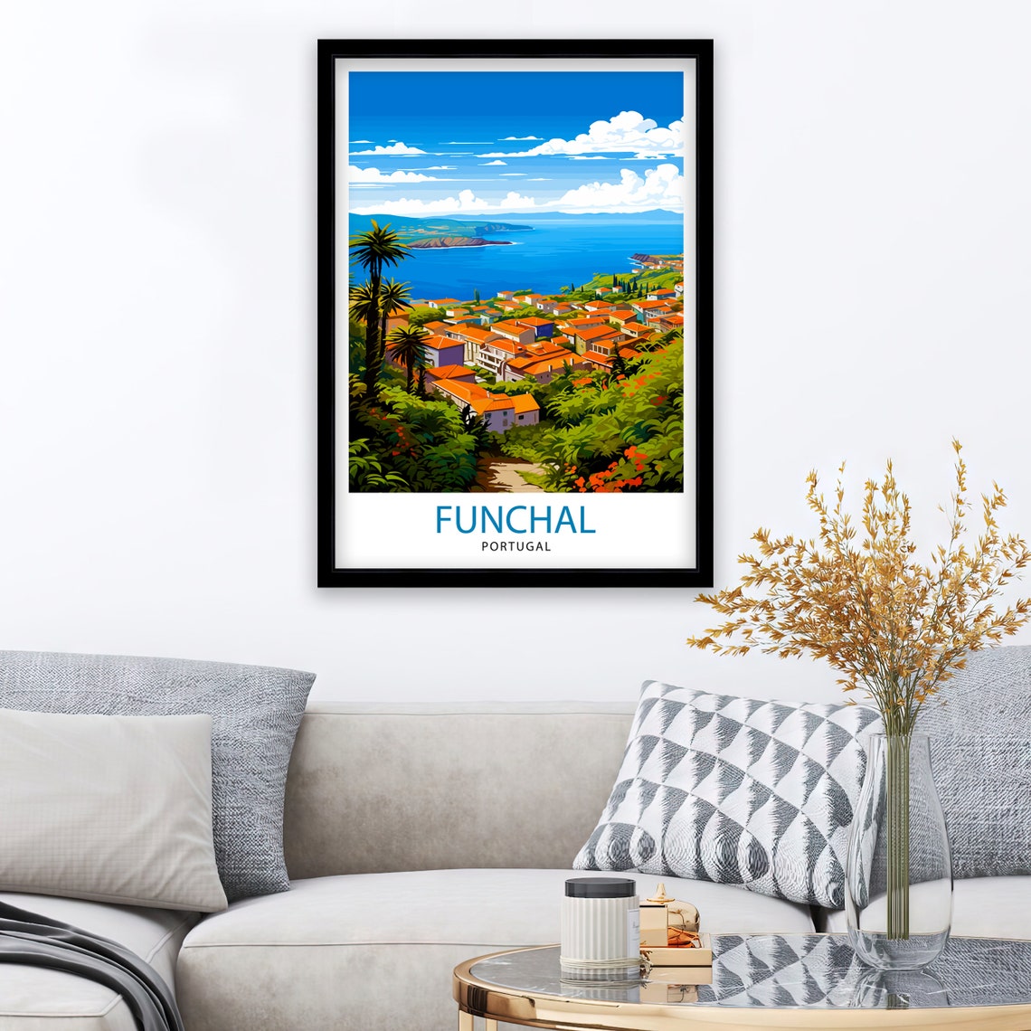 Funchal Portugal Print Funchal Wall Decor Funchal Poster Funchal Art Print Funchal Wall Art Gift For Funchal Travel Funchal Home Decor - Image 2
