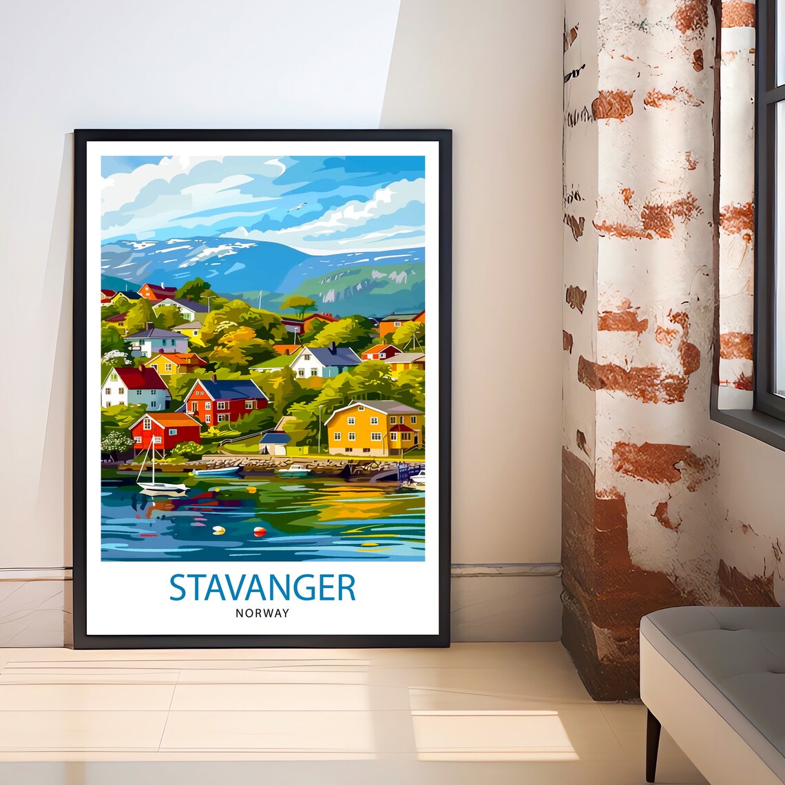 Stavanger Norway Travel Poster, Europe Wall Decor - Image 2