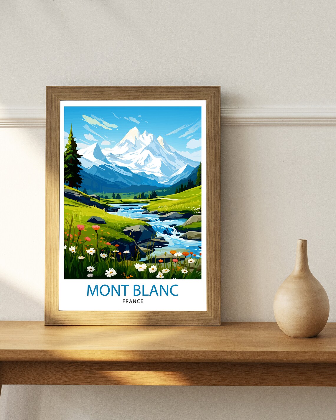 Mont Blanc France Travel Poster, French Alps Decor - Image 2
