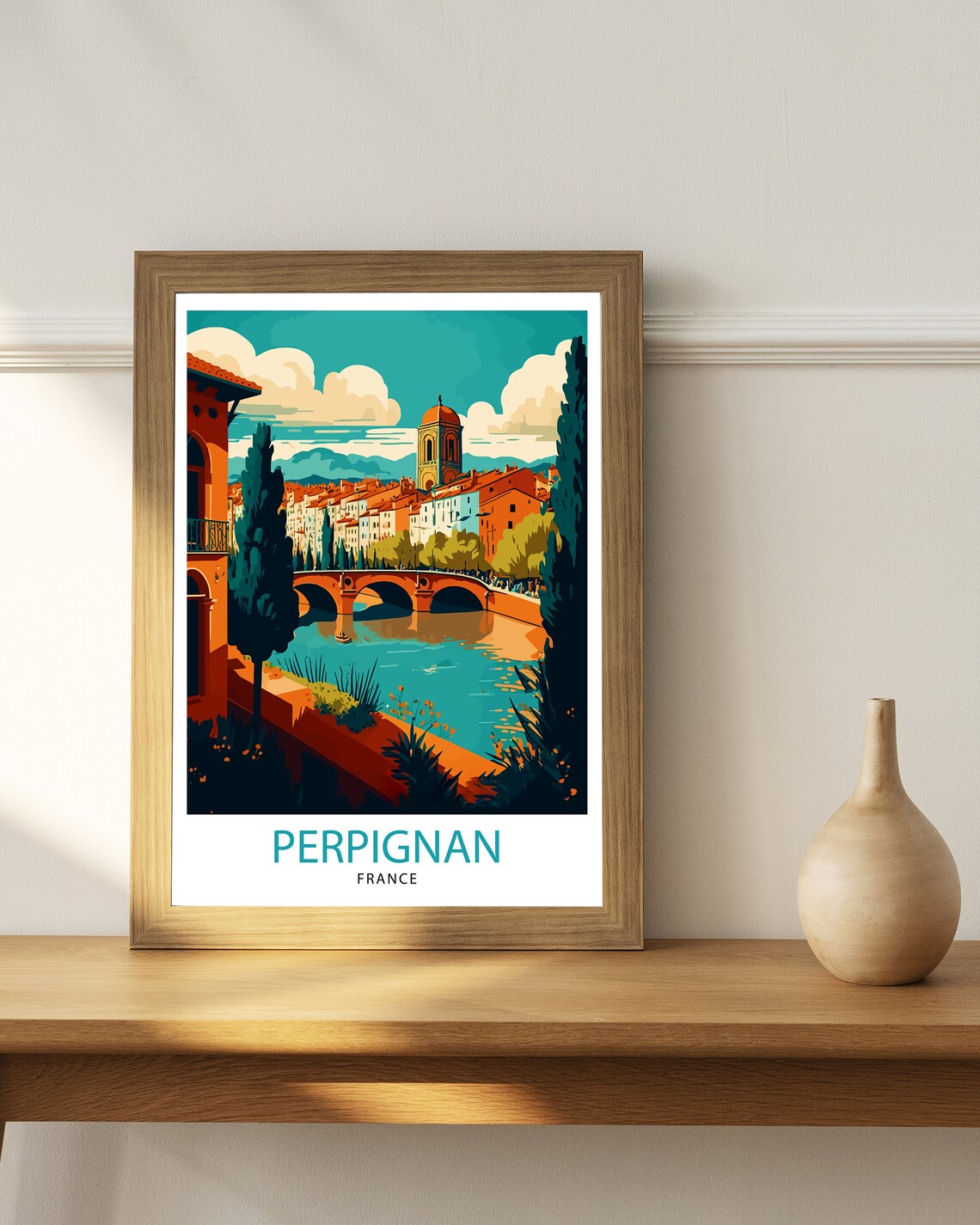 Perpignan France Travel Poster, City Wall Decor - Image 2