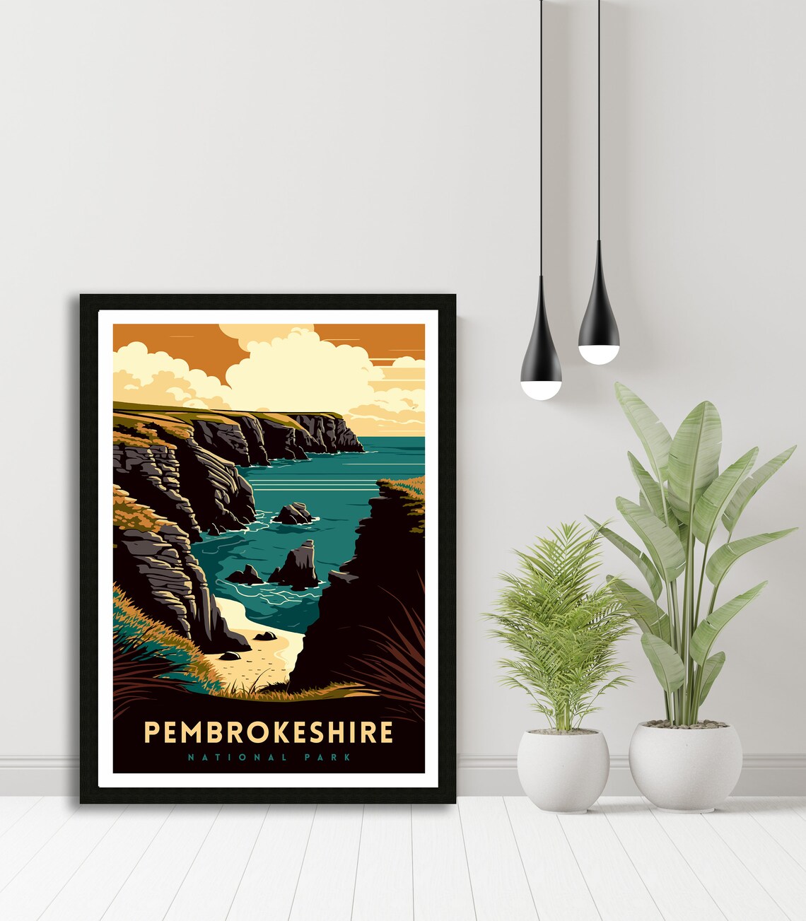 Pembrokeshire Coast Travel Poster, National Park Landscape - Image 3
