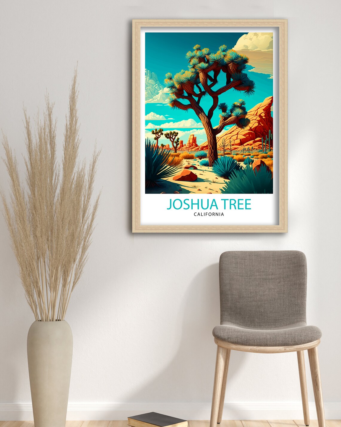 Joshua Tree California Illustration Wall Art Print - Image 3