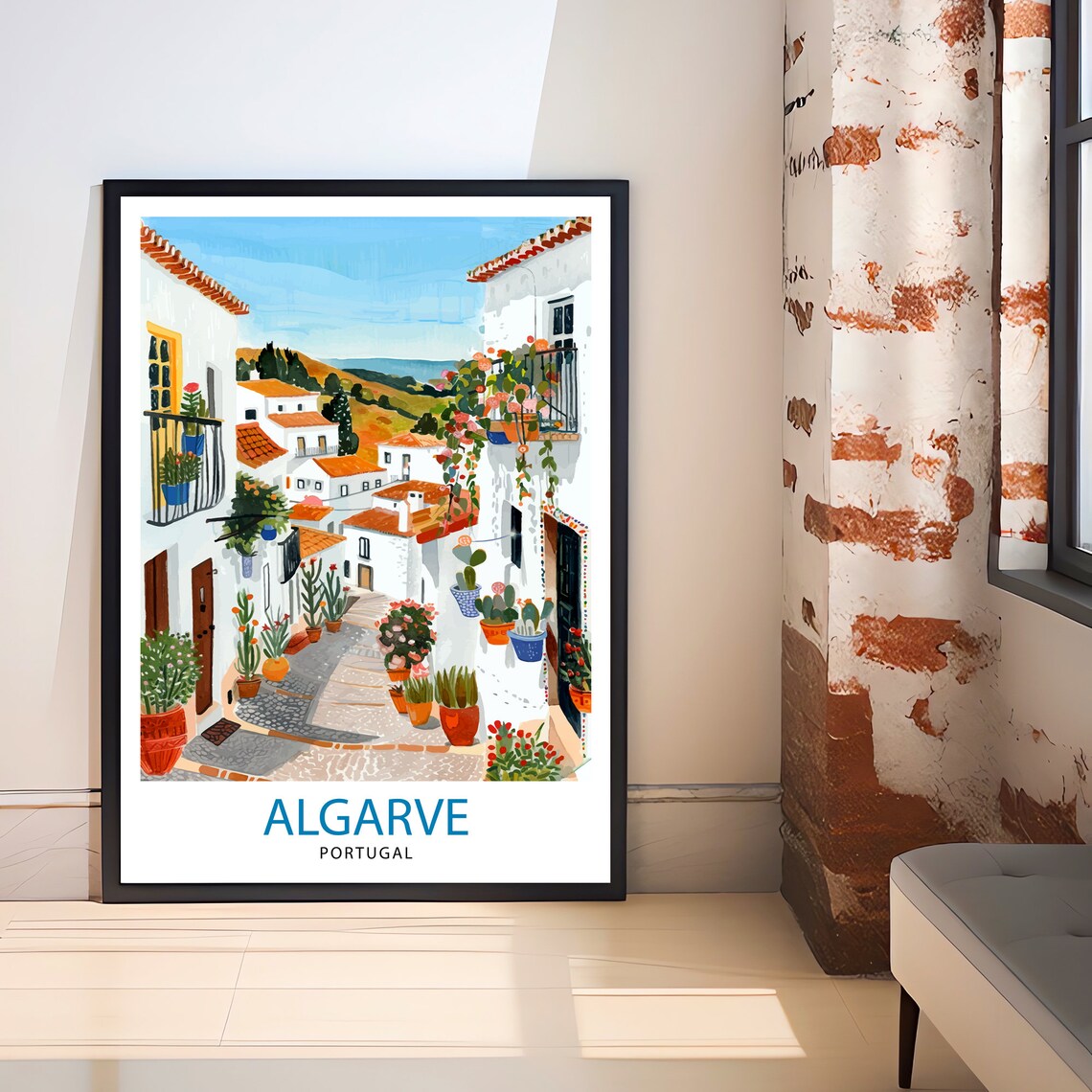 Algarve Portugal Travel Poster, Portuguese Wall Decor