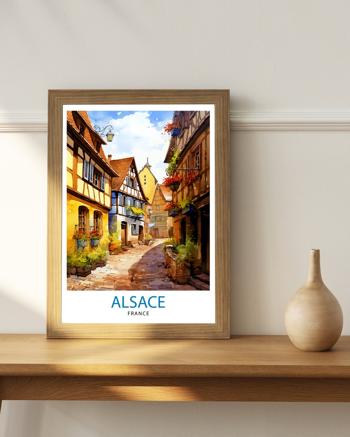 Alsace France Travel Print Alsace Wall Decor Alsace Poster France Travel Prints Alsace Art Print Alsace Illustration Alsace Wall Art France - Image 2