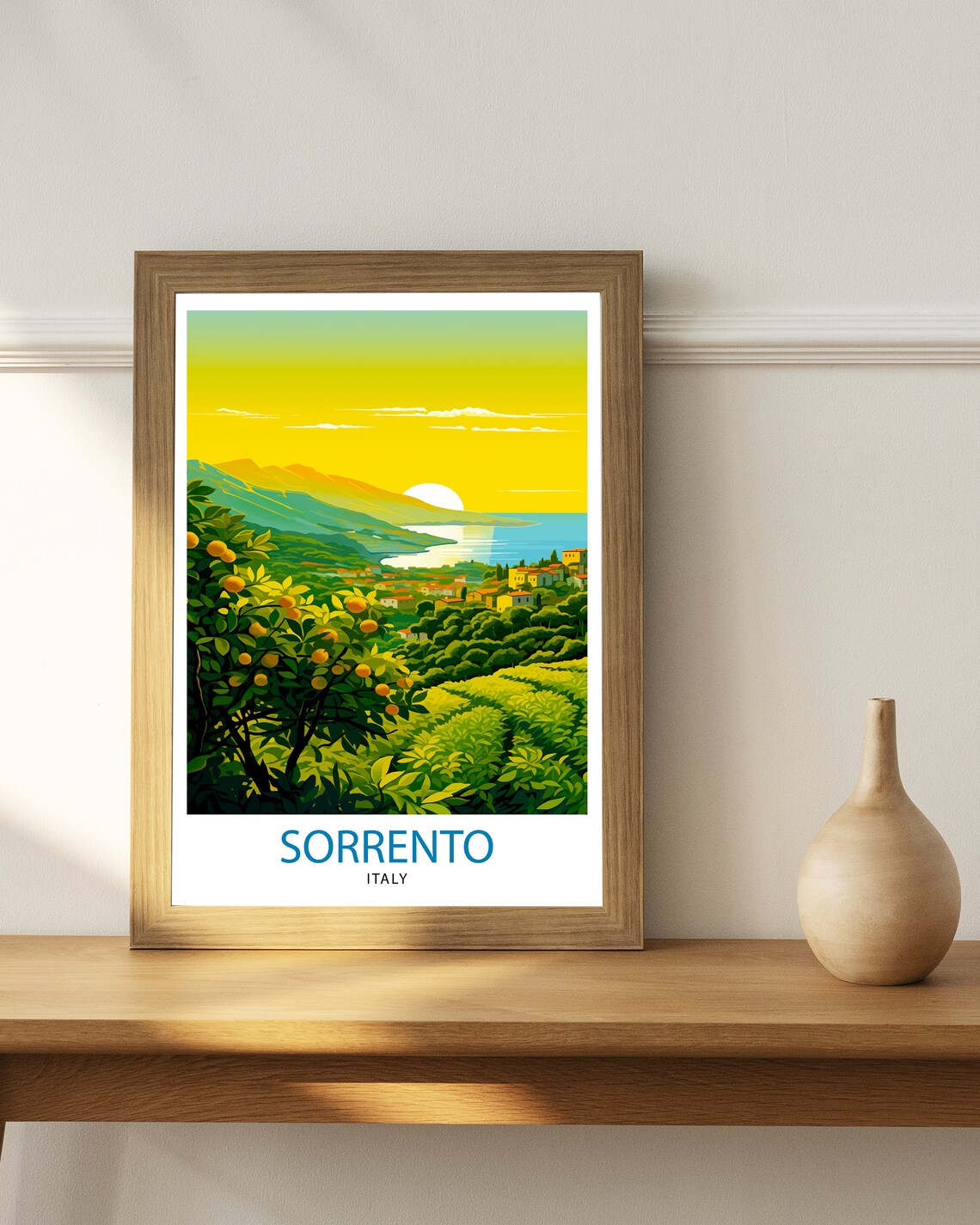 Sorrento Italy Citrus Grove Coast Sunset Vintage Travel Poster - Image 2