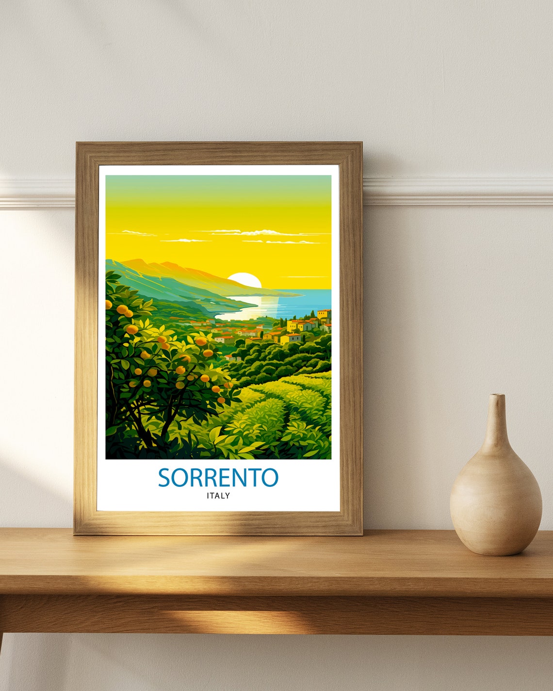 Sorrento Italy Travel Print Sorrento Wall Decor Sorrento Poster Italy Travel Prints Sorrento Art Print Sorrento Italy Illustration - Image 2