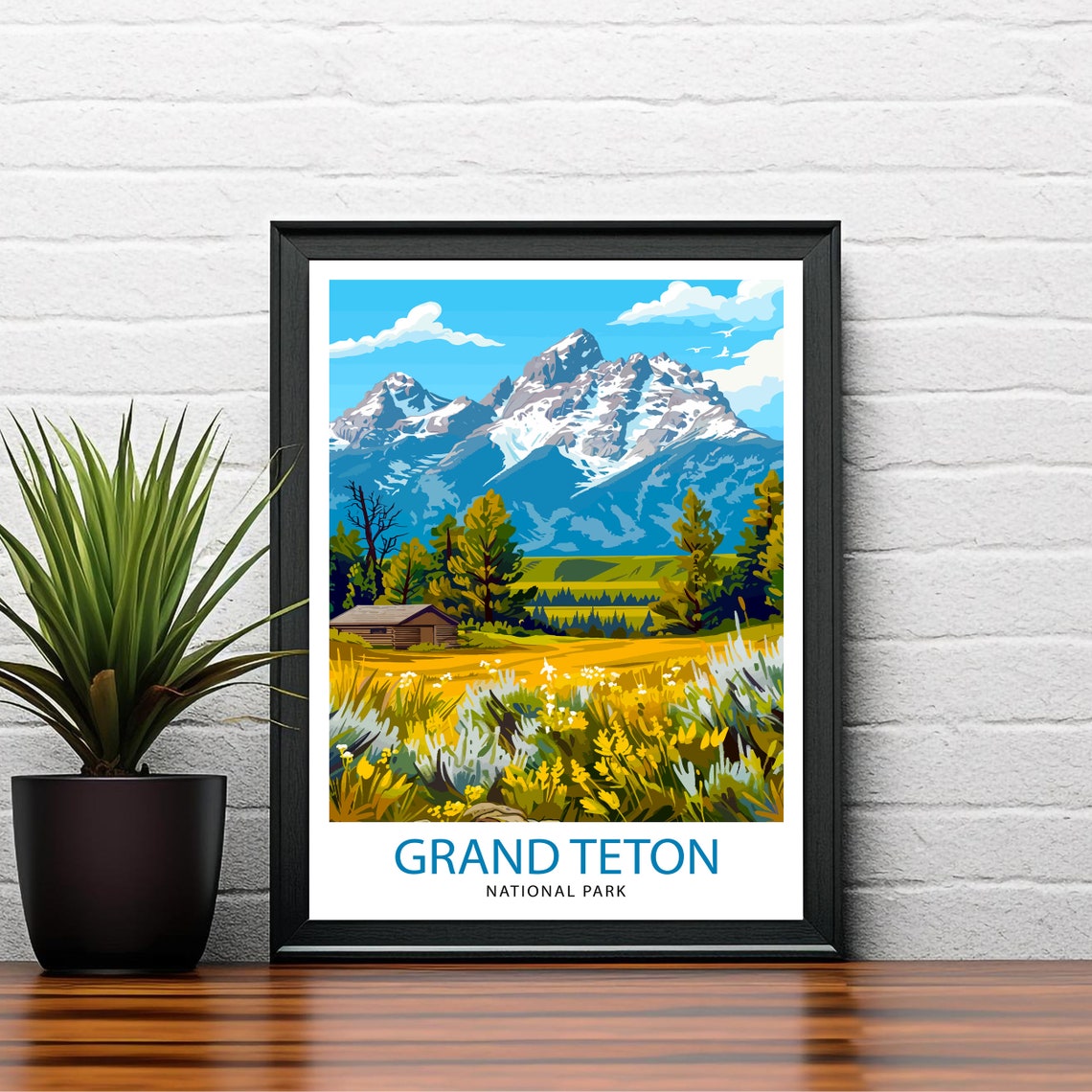 Grand Teton National Park Travel Print Wall Decor Wall Art Grand Teton Wall Hanging Home Dcor Grand Teton Gift Art Lovers Usa Art Lover - Image 2