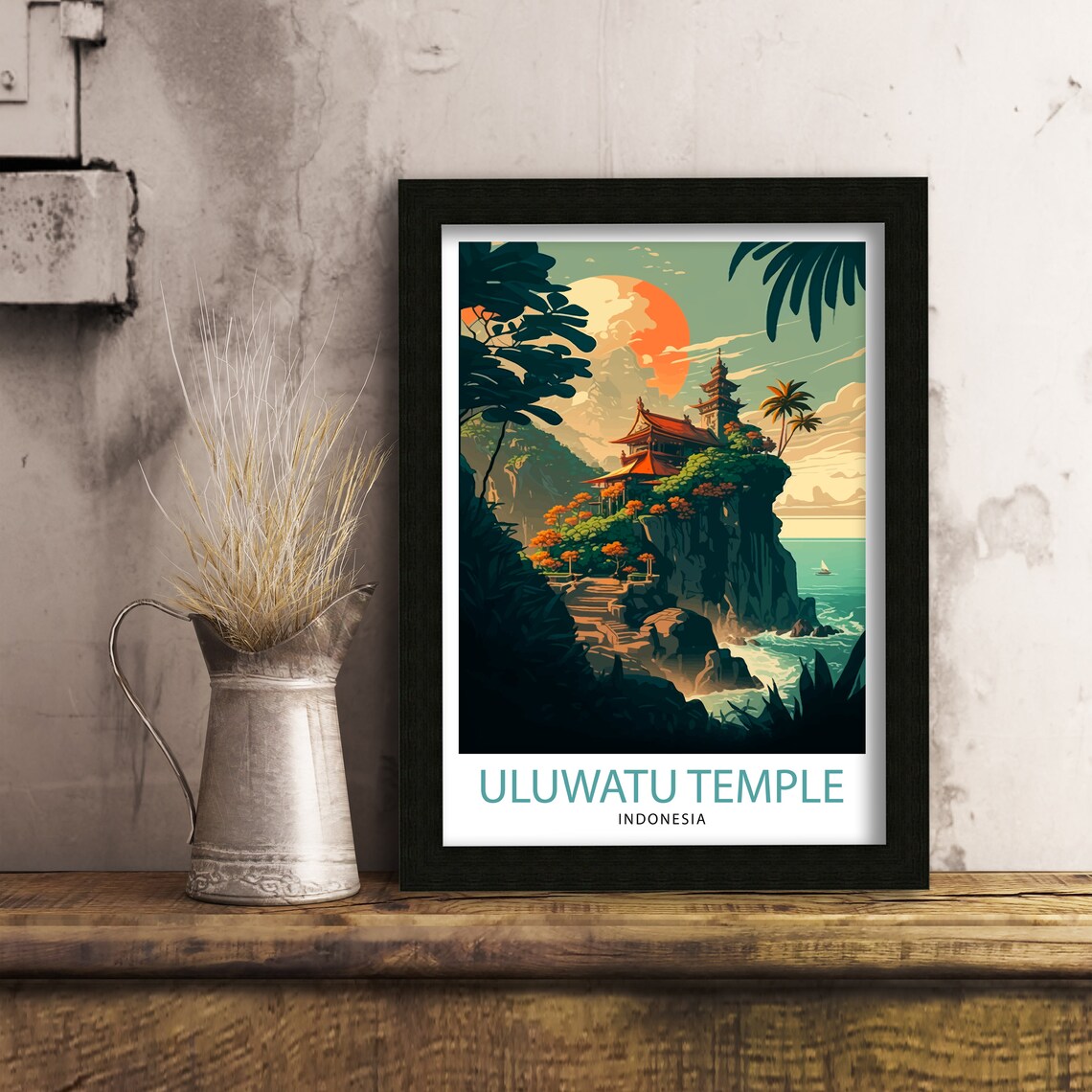Uluwatu Temple Travel Poster, Bali Indonesia Decor - Image 2