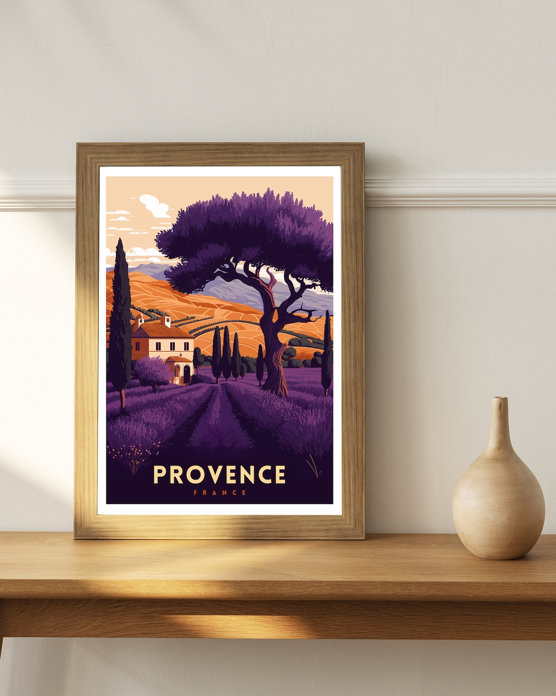 Provence France Lavender Fields Farmhouse Vintage Travel Poster - Image 2
