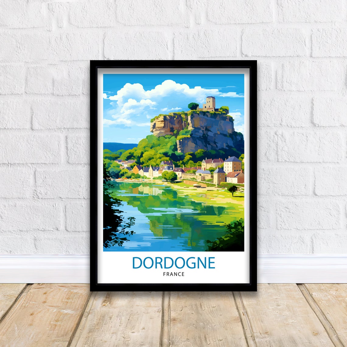 Dordogne France Travel Print Dordogne Wall Decor Dordogne Poster France Travel Prints Dordogne Art Print Dordogne Illustration Dordogne - Image 2