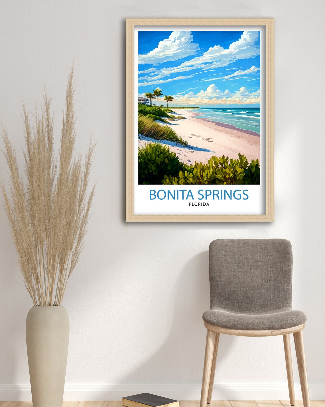 Bonita Springs Florida Travel Poster, Florida Beach - Image 3