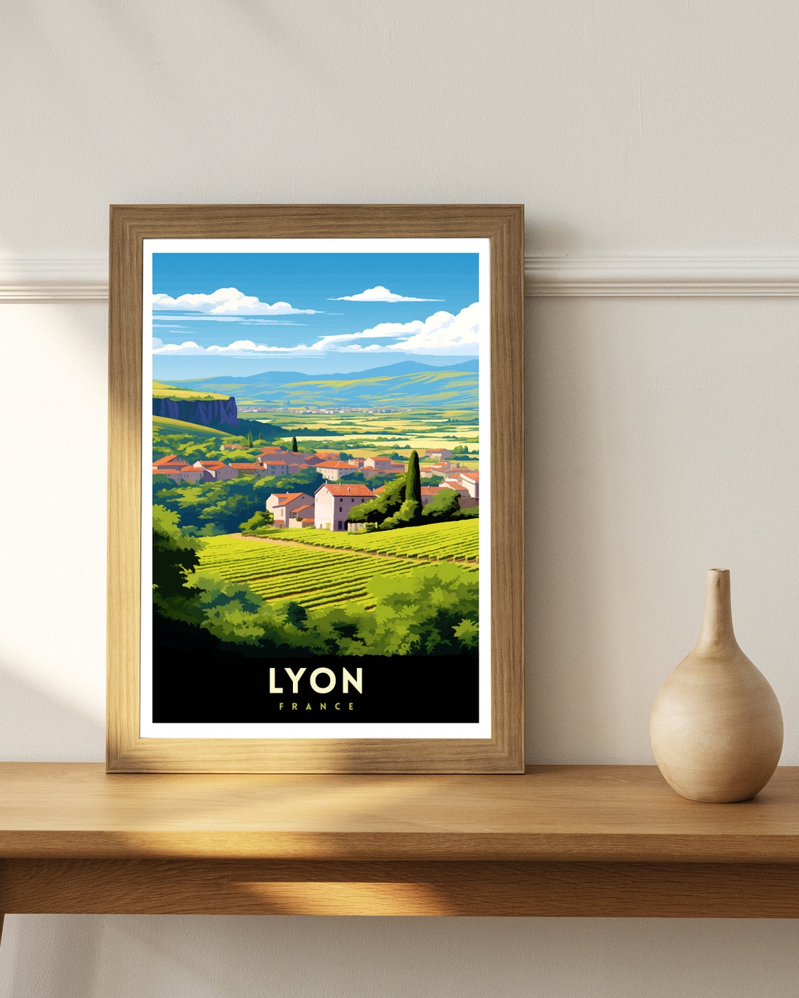 Lyon France Travel Print Lyon Wall Decor Lyon Poster France Travel Prints Lyon Art Print Lyon Illustration Lyon Wall Art France Print - Image 3