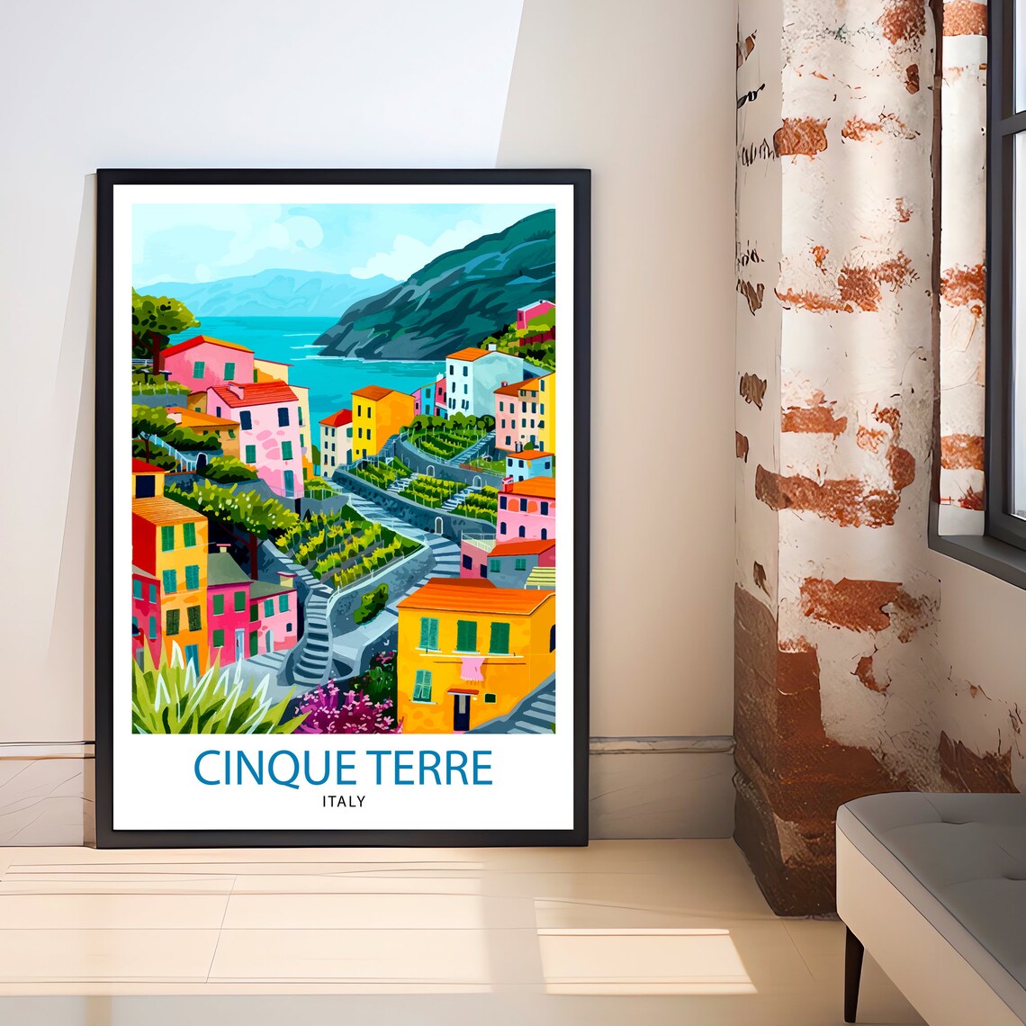 Cinque Terre Italy Colorful Cliffside Village Coast Travel Poster - Image 2