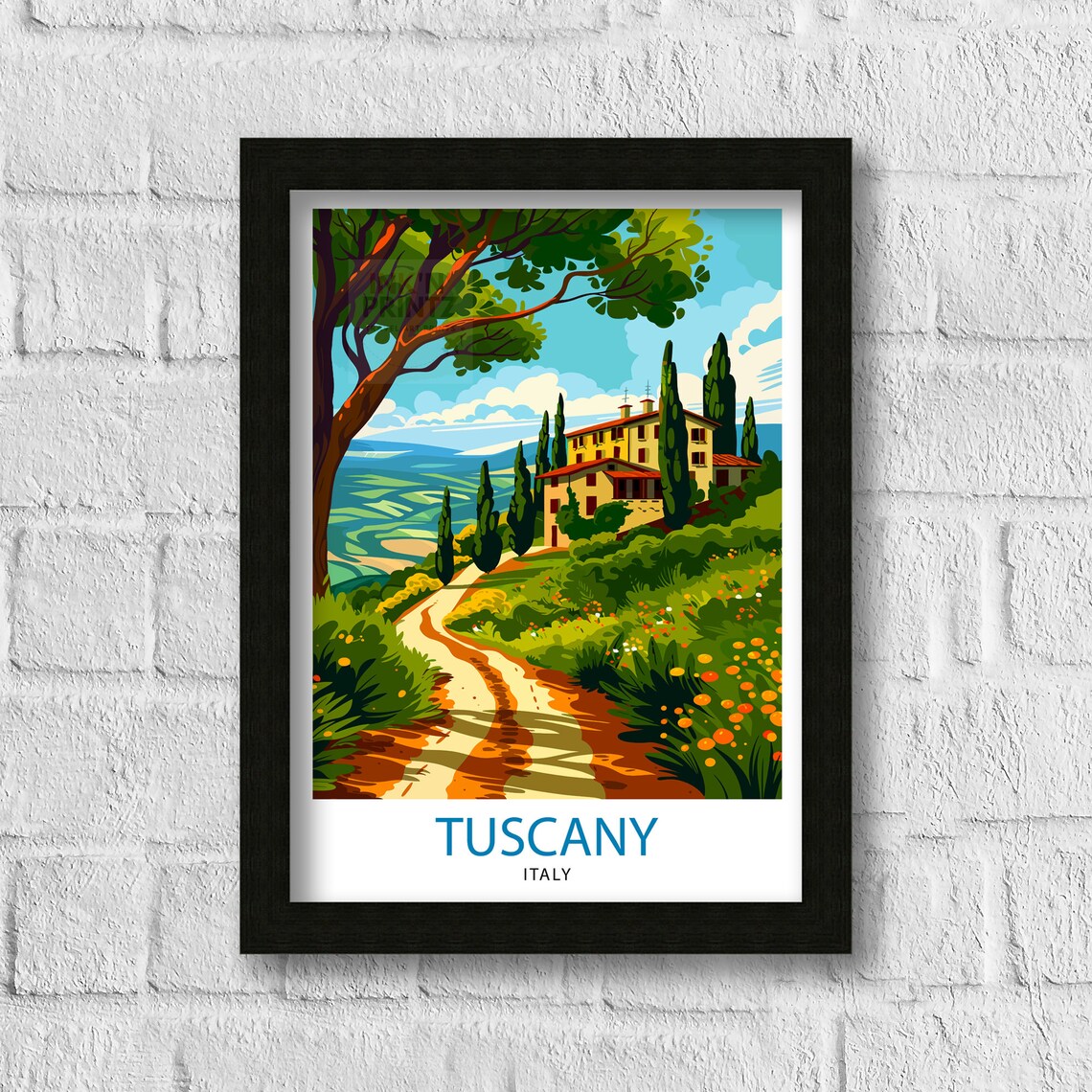 Tuscany Travel Poster, Italian Countryside Art Print - Image 3