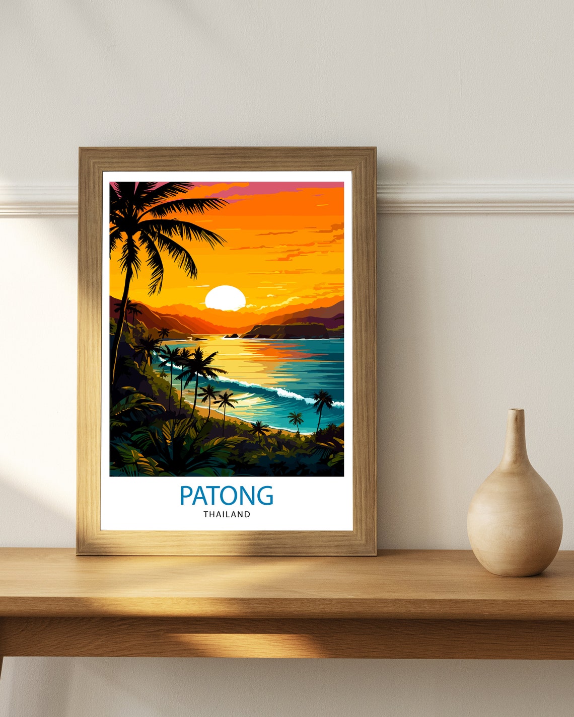 Patong Beach Thailand Travel Print Patong Wall Decor Patong Poster Thailand Travel Prints Patong Art Print Patong Illustration Patong Wall - Image 3