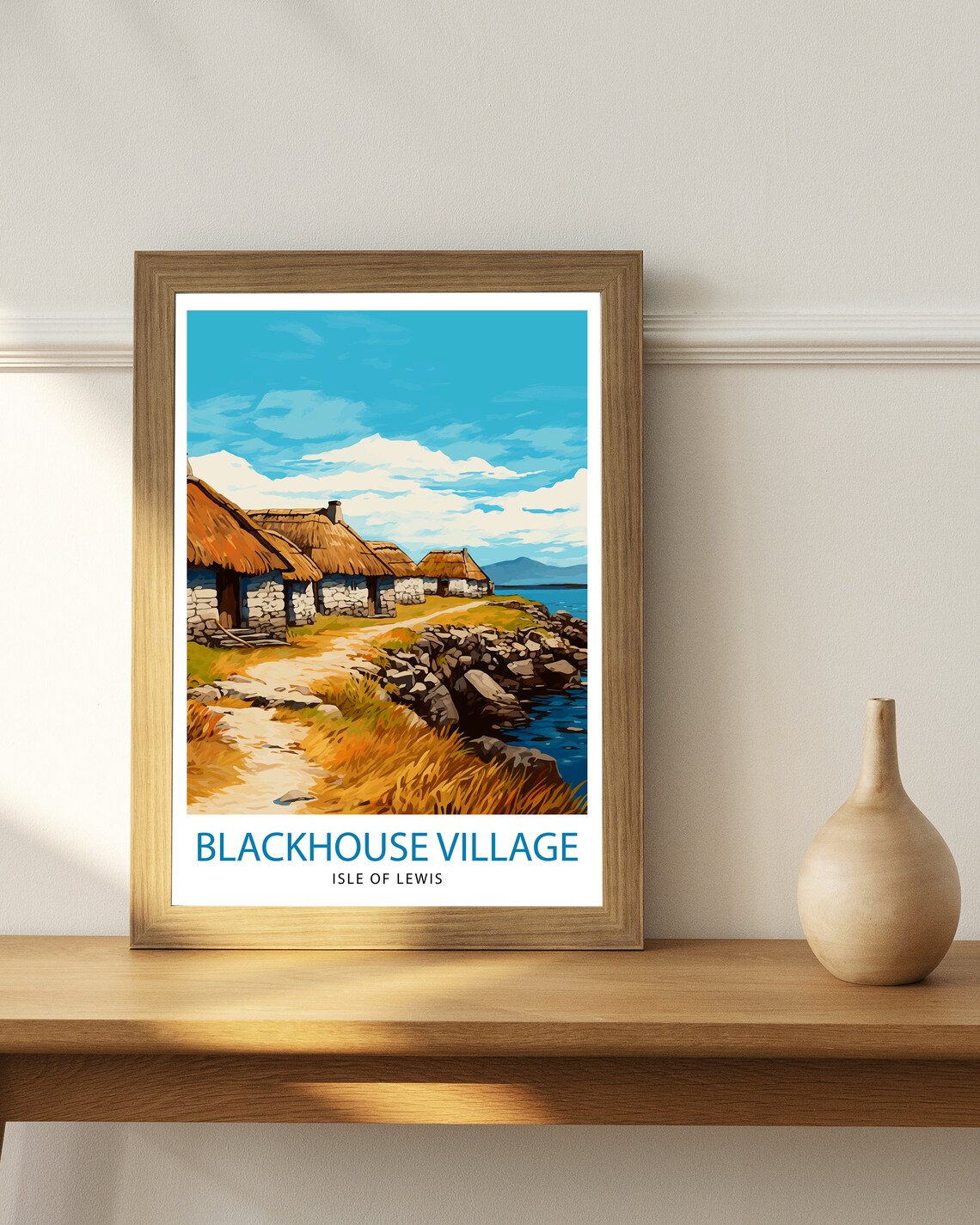 Blackhouse Village Isle Of Lewis Thatched Cottages Coast Poster - Image 2