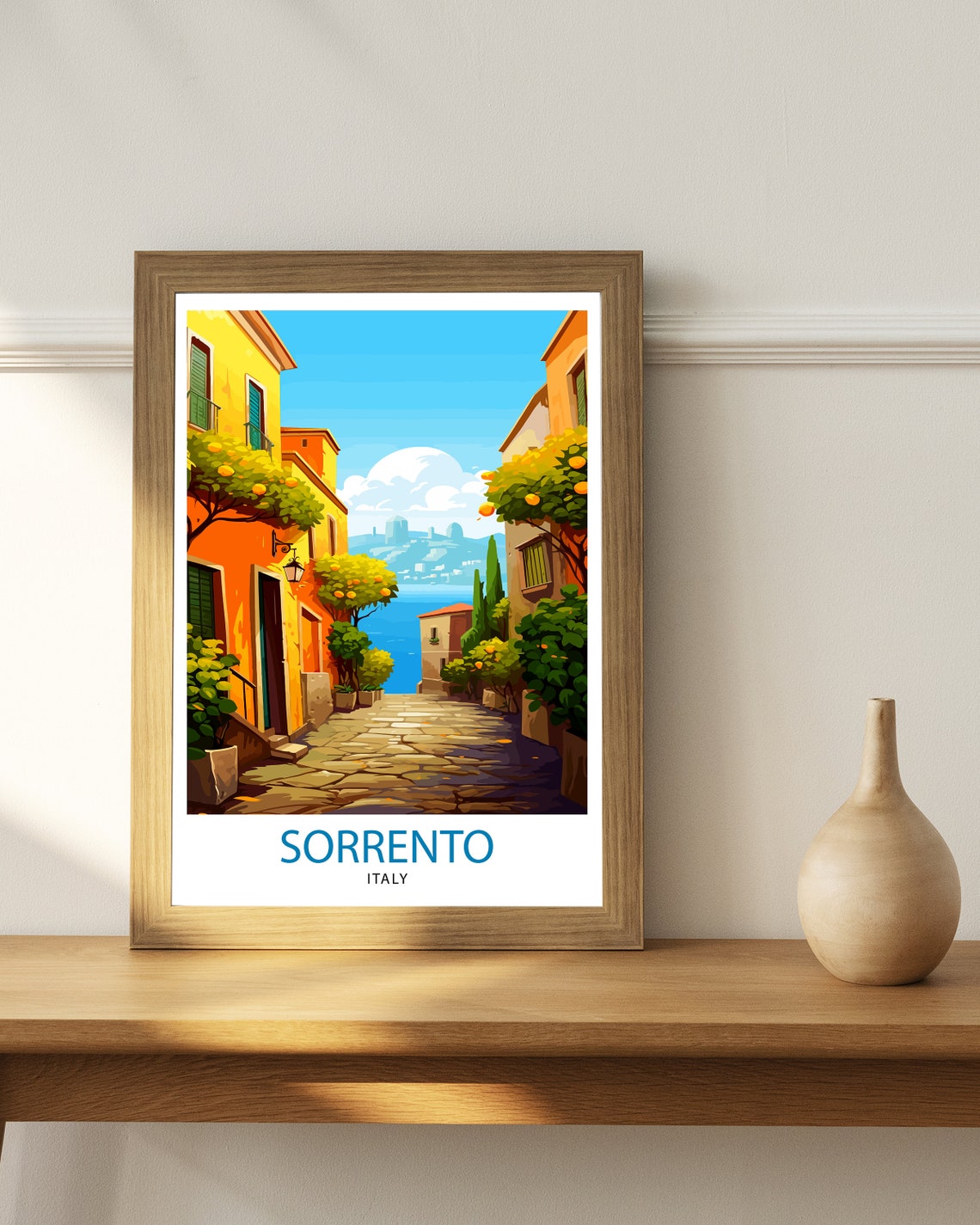 Sorrento Italy Travel Print Sorrento Wall Decor Sorrento Poster Italy Travel Prints Sorrento Art Print Sorrento Italy Illustration - Image 3