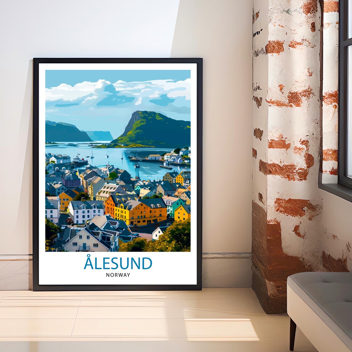 Alesund Norway Travel Print, Norwegian Cityscape - Image 2