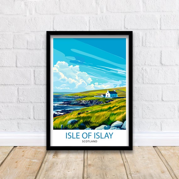 Isle Of Islay Scotland Travel Poster, Wall Decor