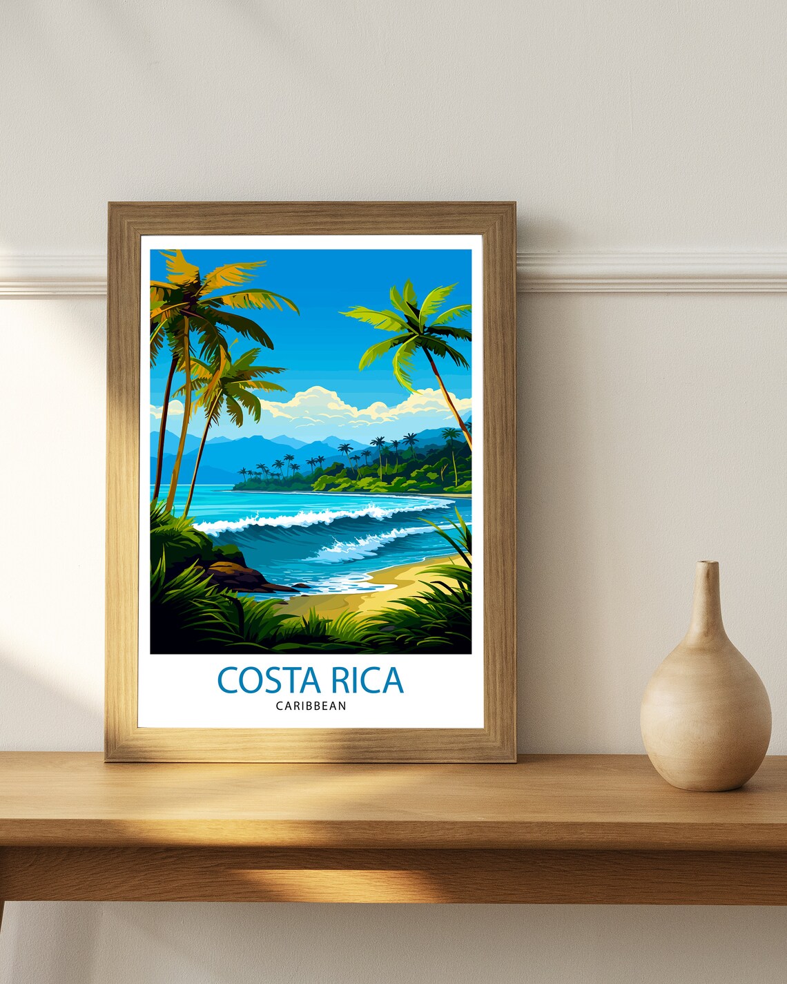 Costa Rica Caribbean Tropical Rainforest Travel Poster - Image 2