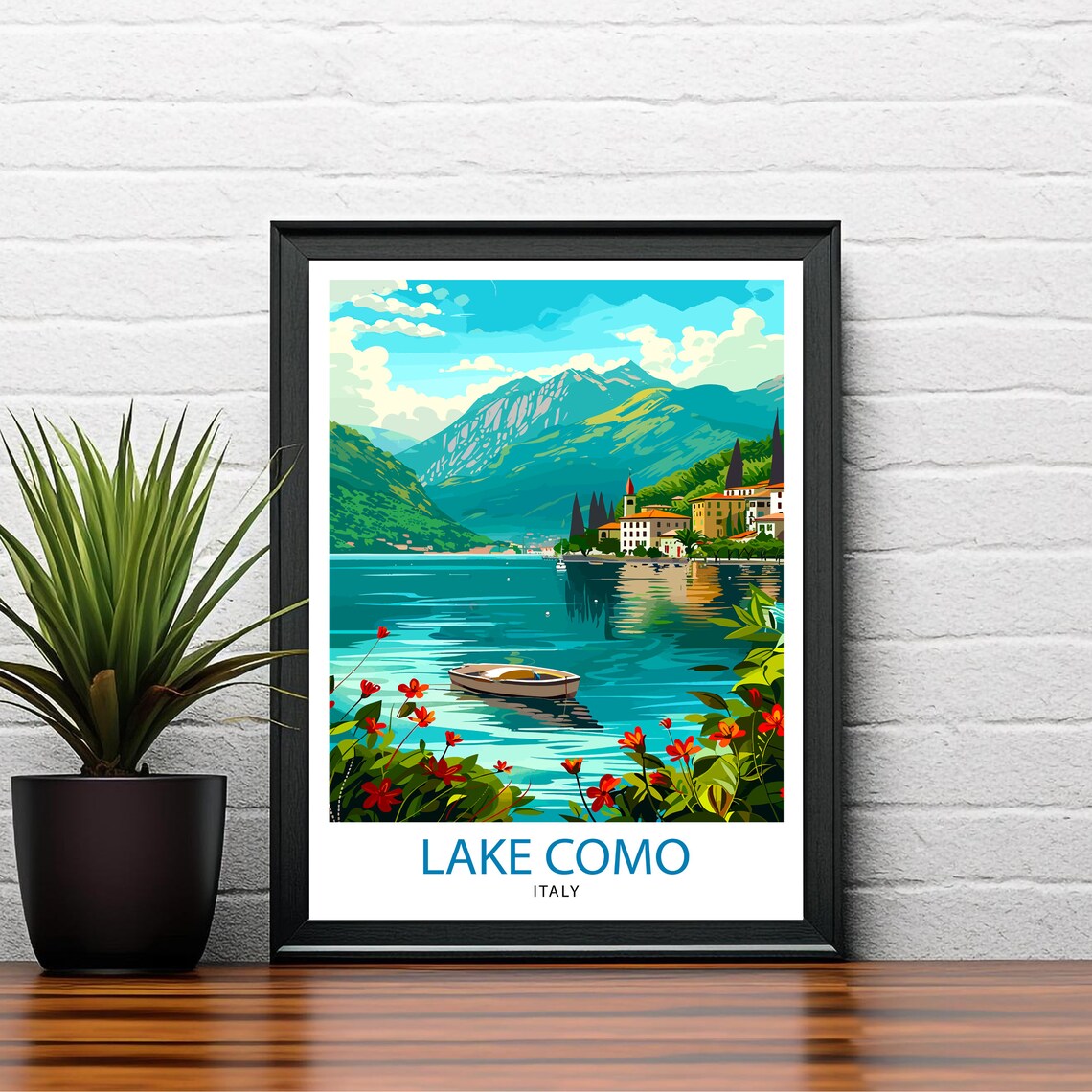 Lake Como Italy Travel Poster, Home Living Decor - Image 2