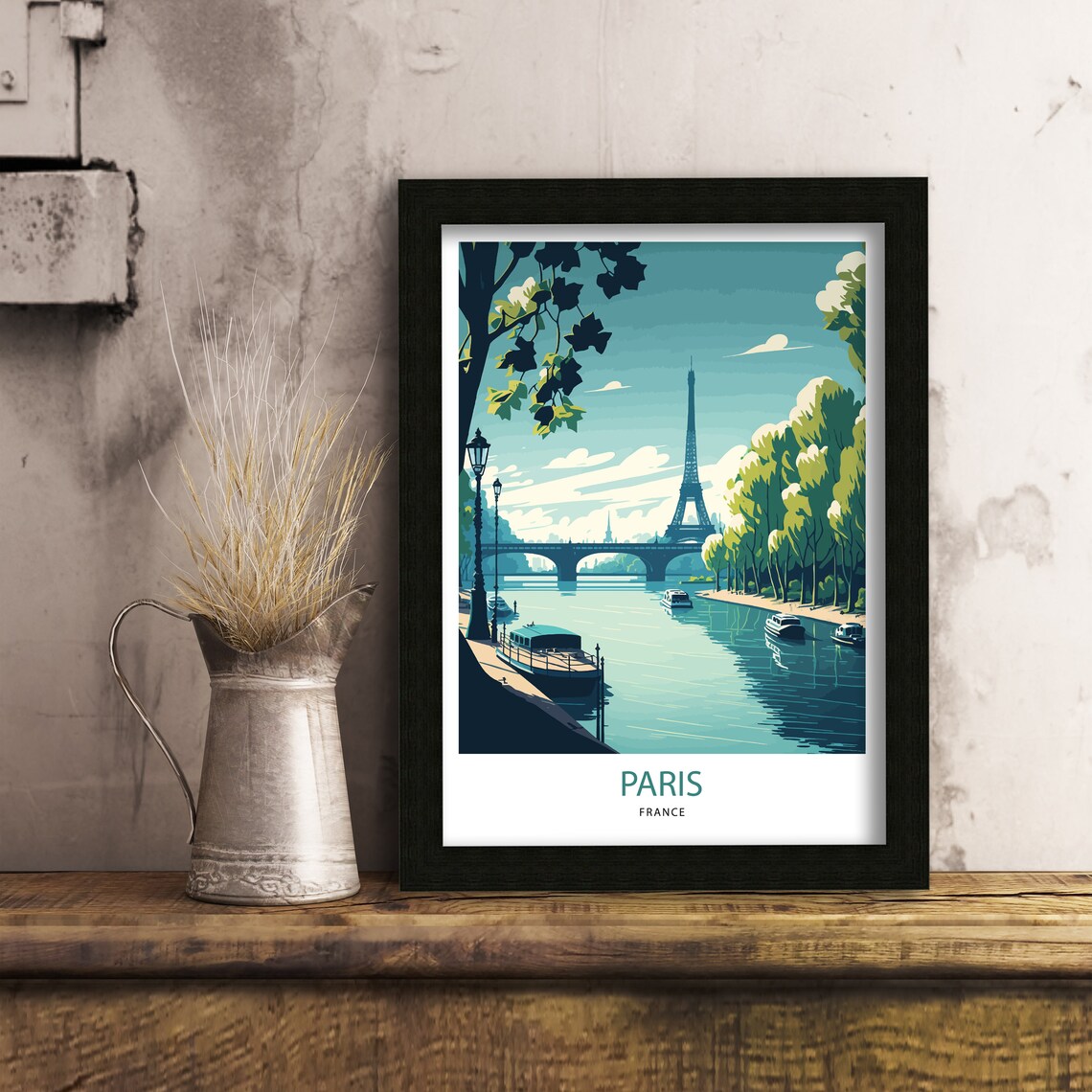 Paris Travel Poster, Eiffel Tower Wall Art - Image 2