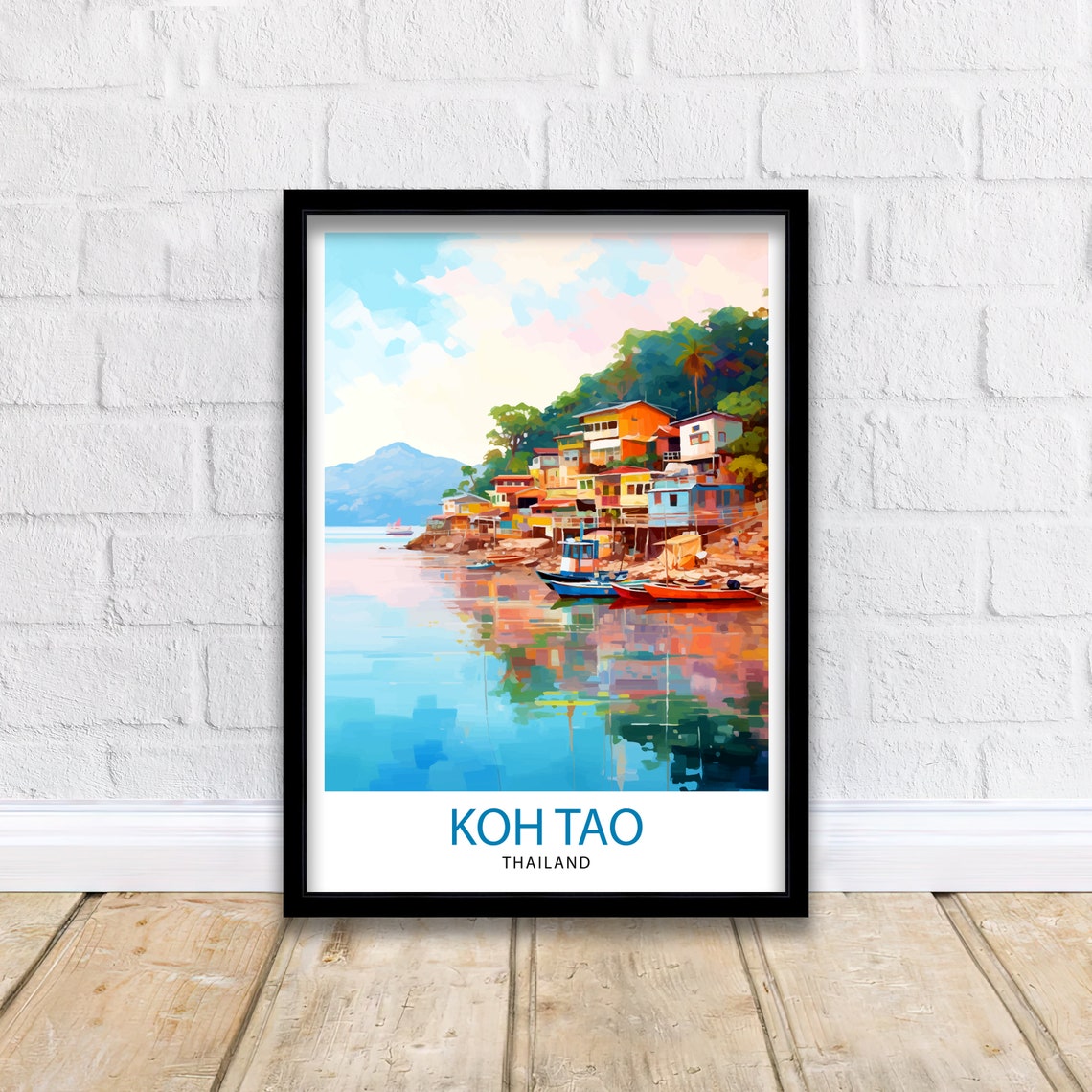Koh Tao Thailand Travel Print Tropical Island Decor Koh Tao Poster Thailand Travel Prints Beach Art Print Island Illustration Koh Tao Wall - Image 2