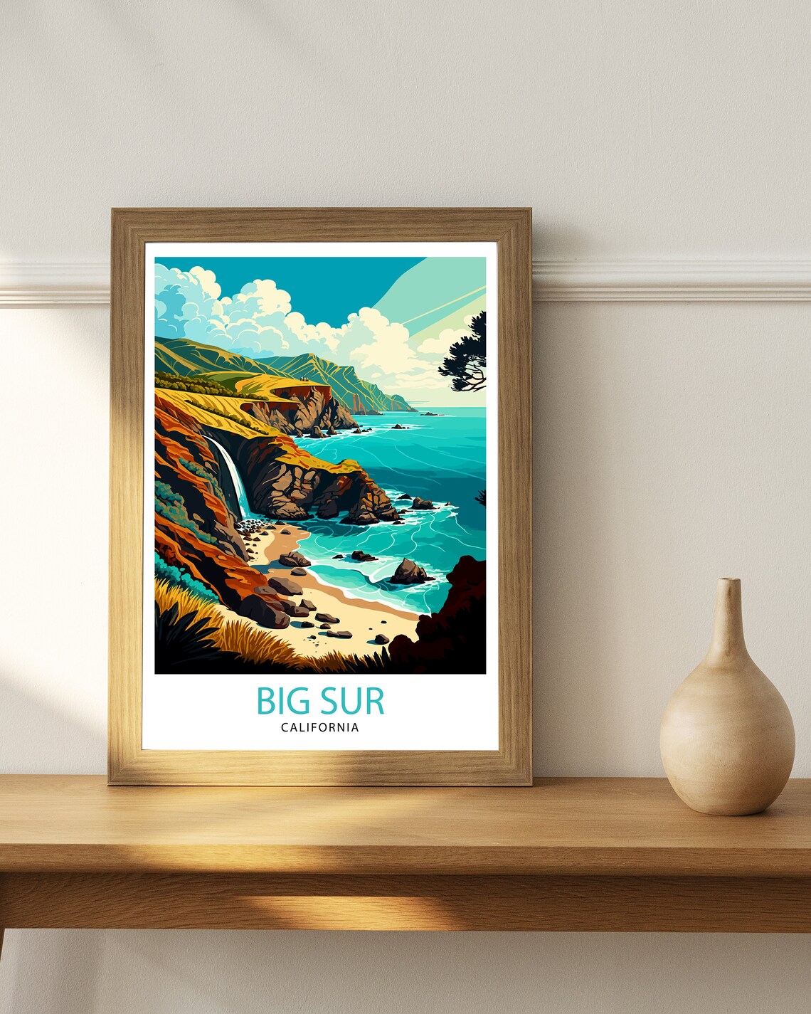 Big Sur California Travel Poster, Coastal Landscape - Image 2