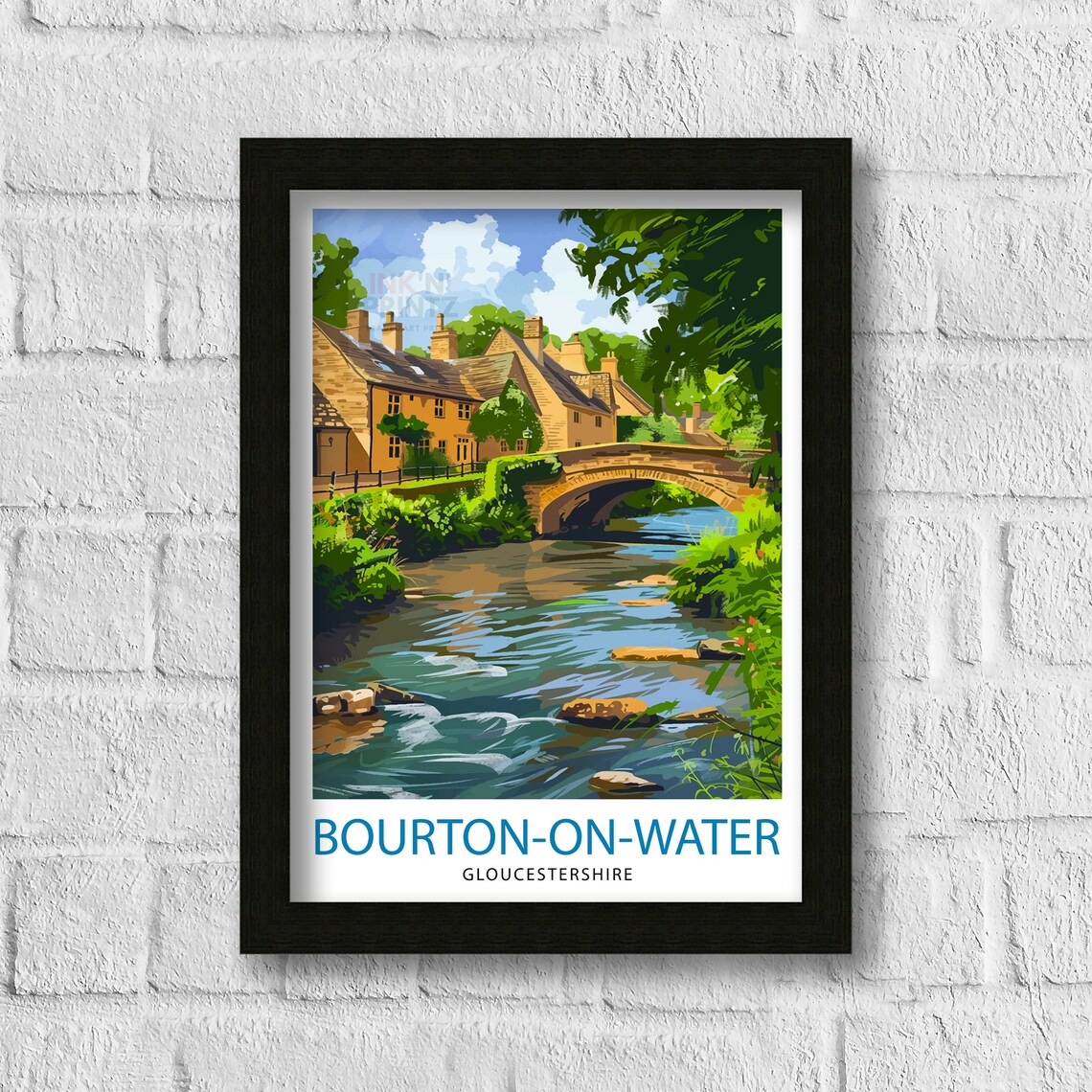 Bourton-On-Water Cotswolds Travel Poster - Image 3