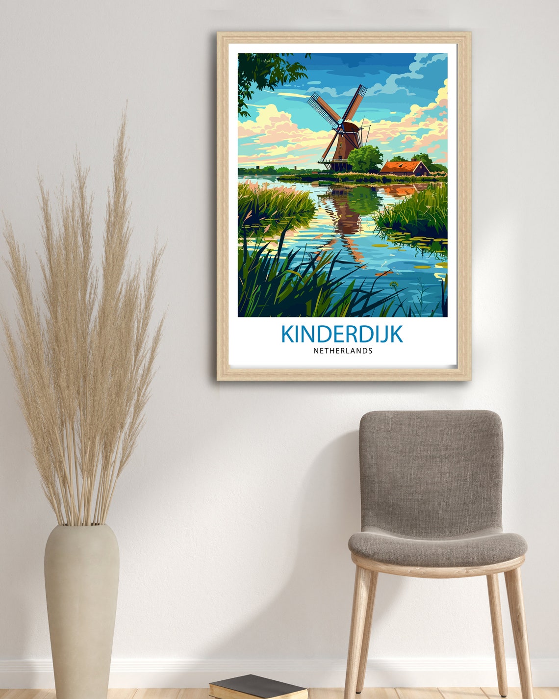 Giethoorn Netherlands Travel Poster Venice Of The North Art Water Village Print Dutch Canals Wall Decor Peaceful Village Illustration - Image 2