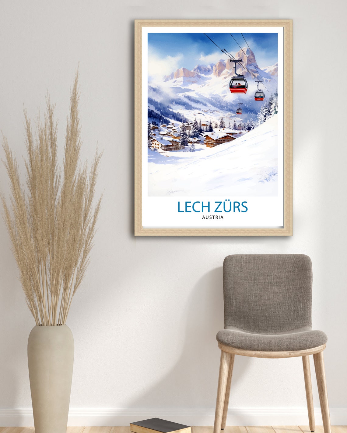 Lech Zurs Austria Alpine Ski Resort Gondola Chalets Peaks Poster - Image 2