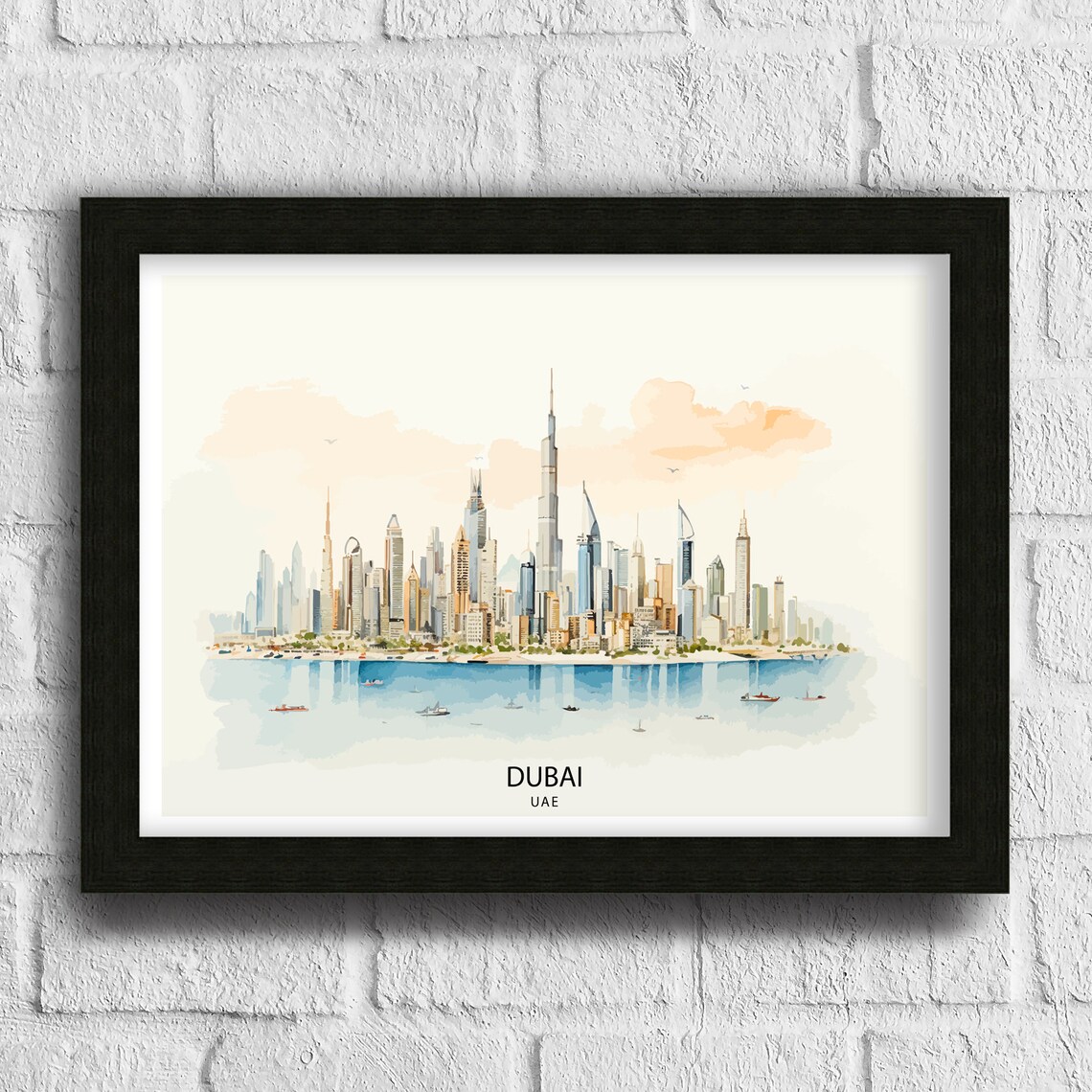 Dubai Uae Modern Cityscape Art Print, Skyline - Image 3