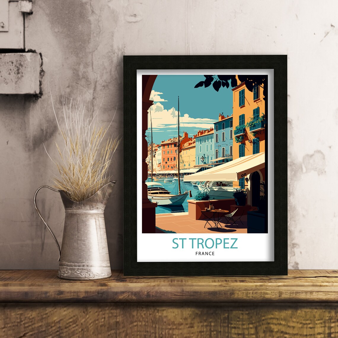 St Tropez France Travel Poster, Europe Wall Decor - Image 3