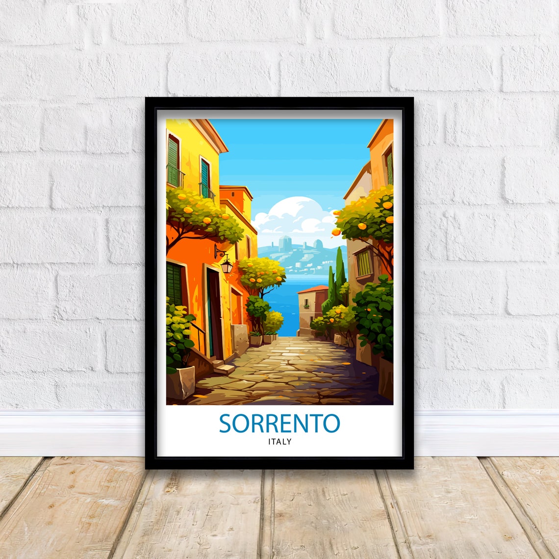 Sorrento Italy Travel Print Sorrento Wall Decor Sorrento Poster Italy Travel Prints Sorrento Art Print Sorrento Italy Illustration - Image 2