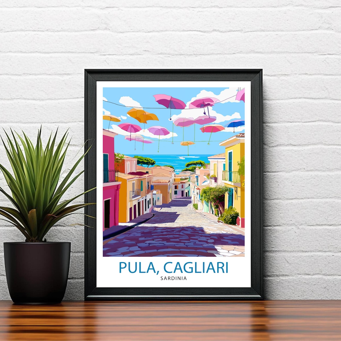 Pula and Cagliari Sardinia Travel Poster - Image 2