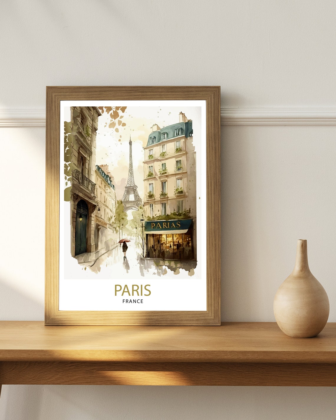 Paris France Travel Print Paris Wall Art Eiffel Tower Art France Travel Poster Paris Home Decor French Illustration Parisian Art Print - Image 3