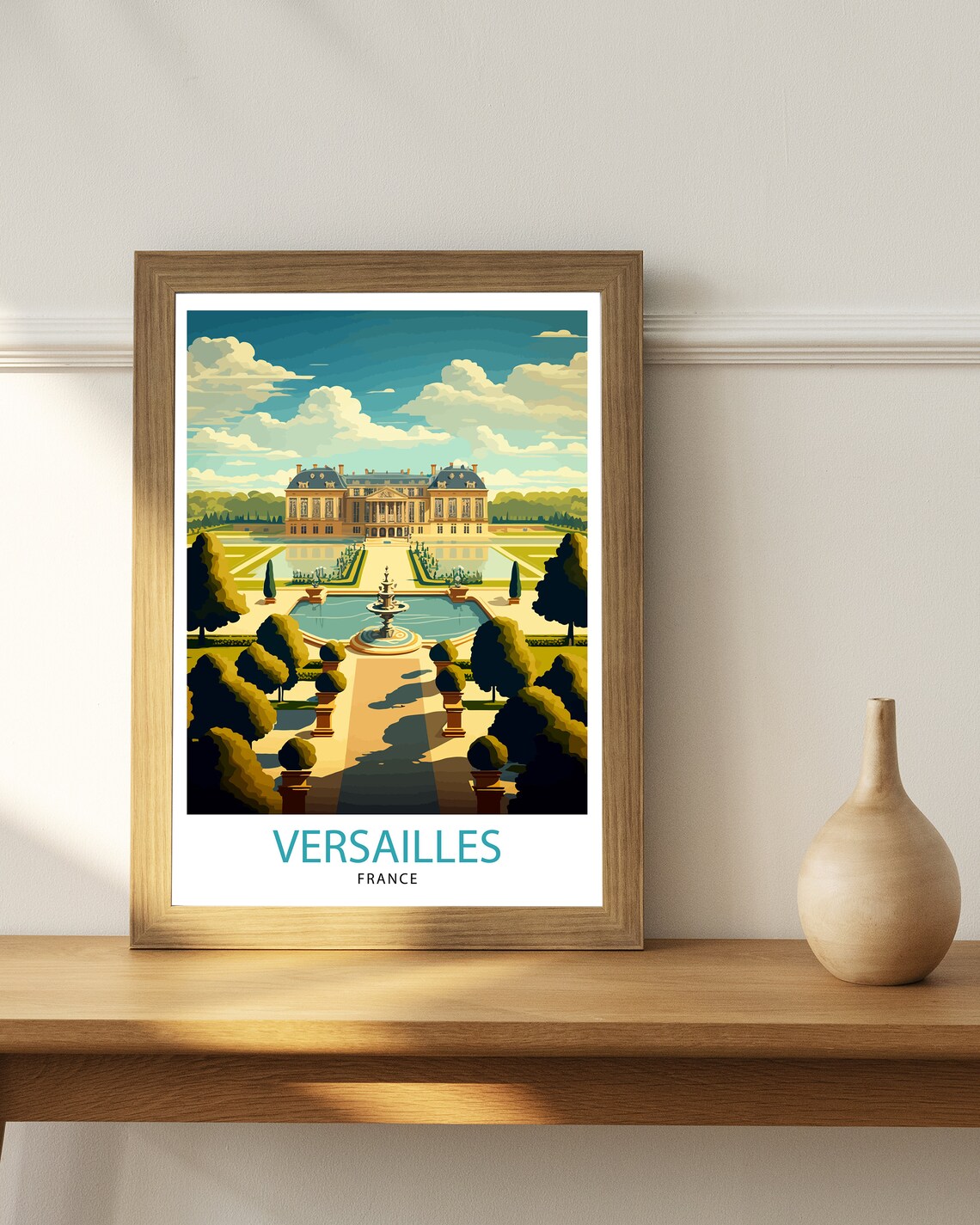 Versailles France Grand Palace Formal Gardens Fountain View Poster - Image 2