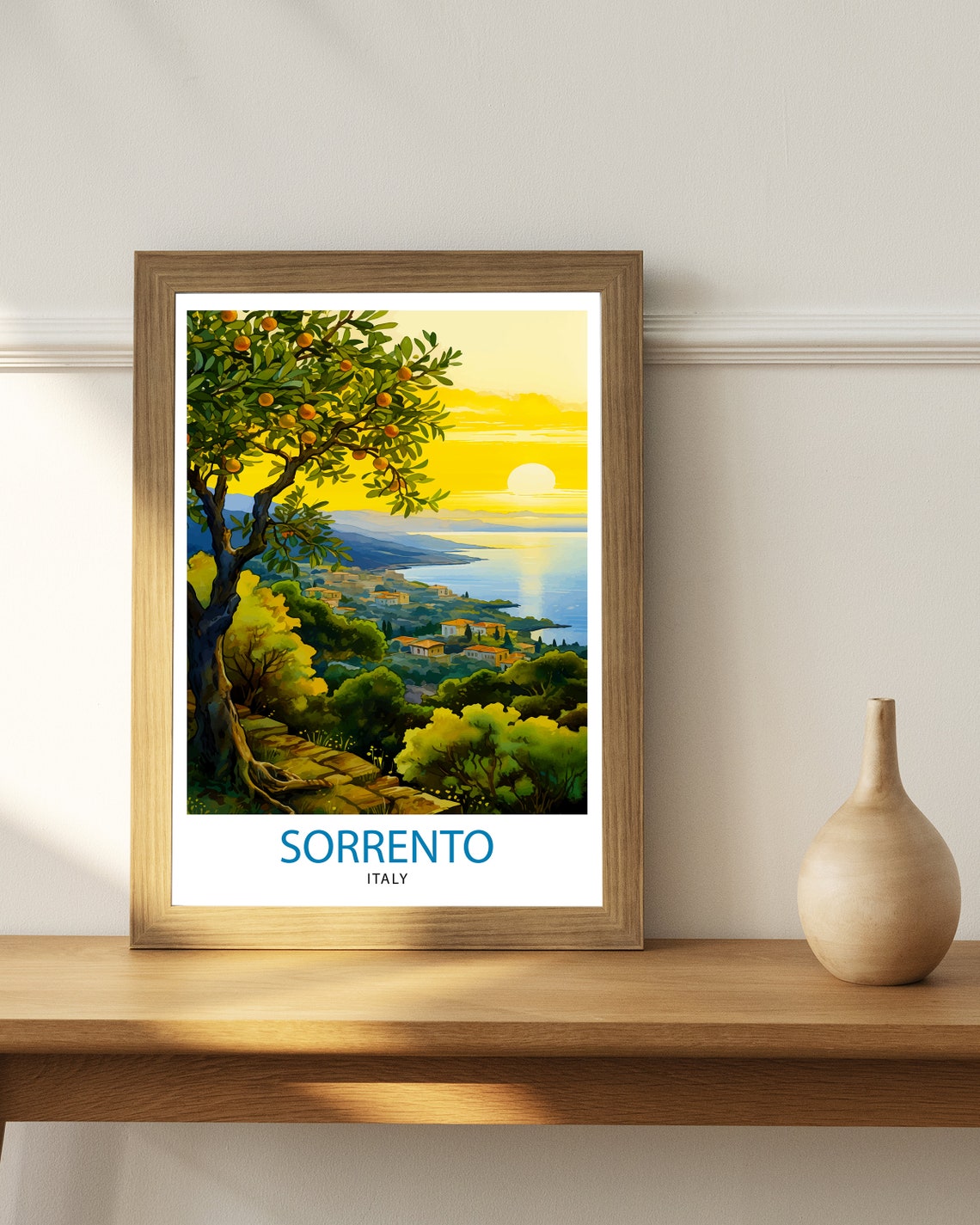 Sorrento Italy Travel Print Sorrento Wall Decor Sorrento Poster Italy Travel Prints Sorrento Art Print Sorrento Italy Illustration - Image 2